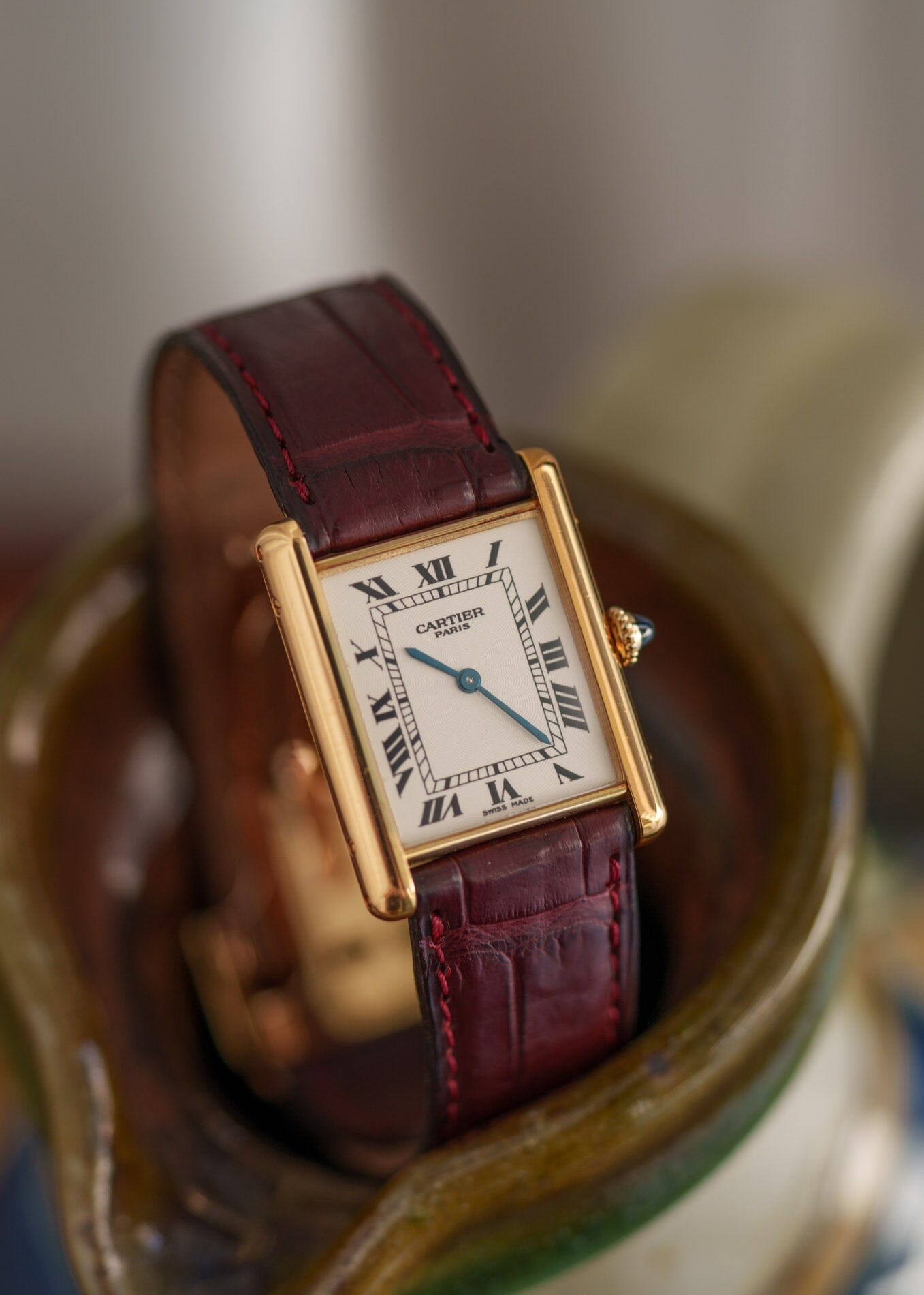 Cartier タンク ルイ カルティエ LM YG CPCP 1600B 箱付き Watch CARTIER