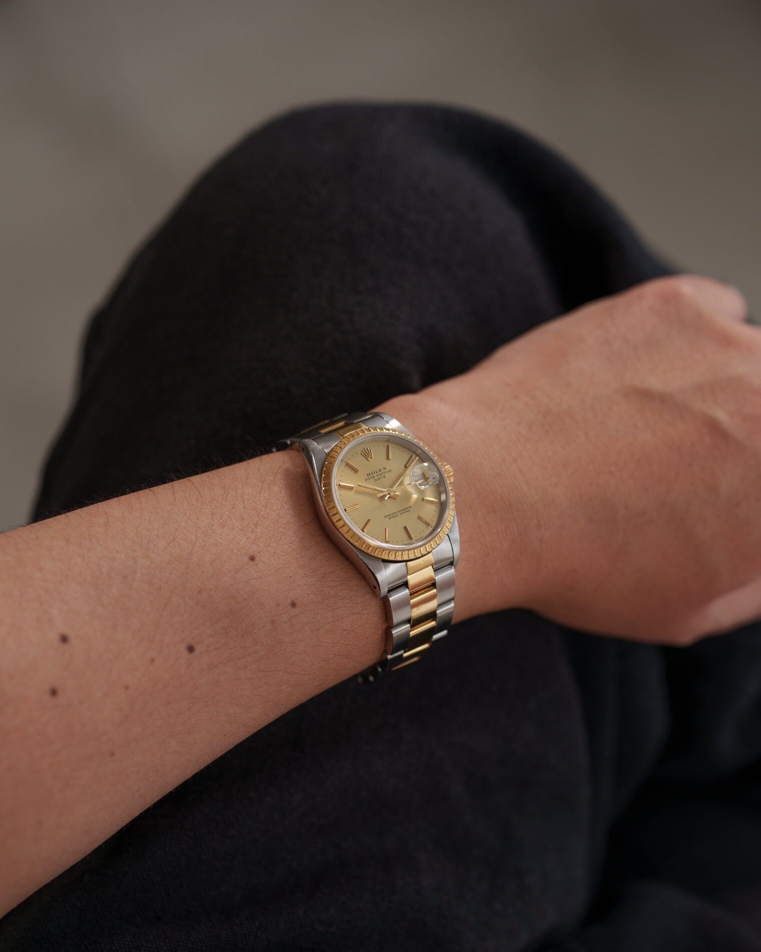 ロレックス オイスターパーペチュアルデイト 15203 SSxYG 箱保証書付き Watch ROLEX