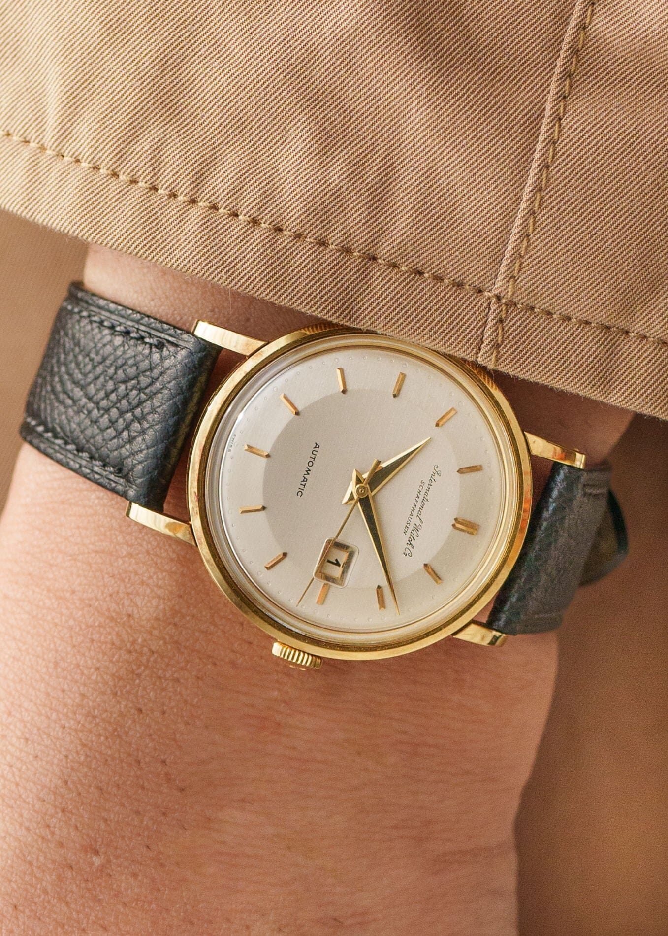 IWC ラウンド 自動巻き Cal.8531 YG シルバーダイアル お魚リューズ Watch IWC