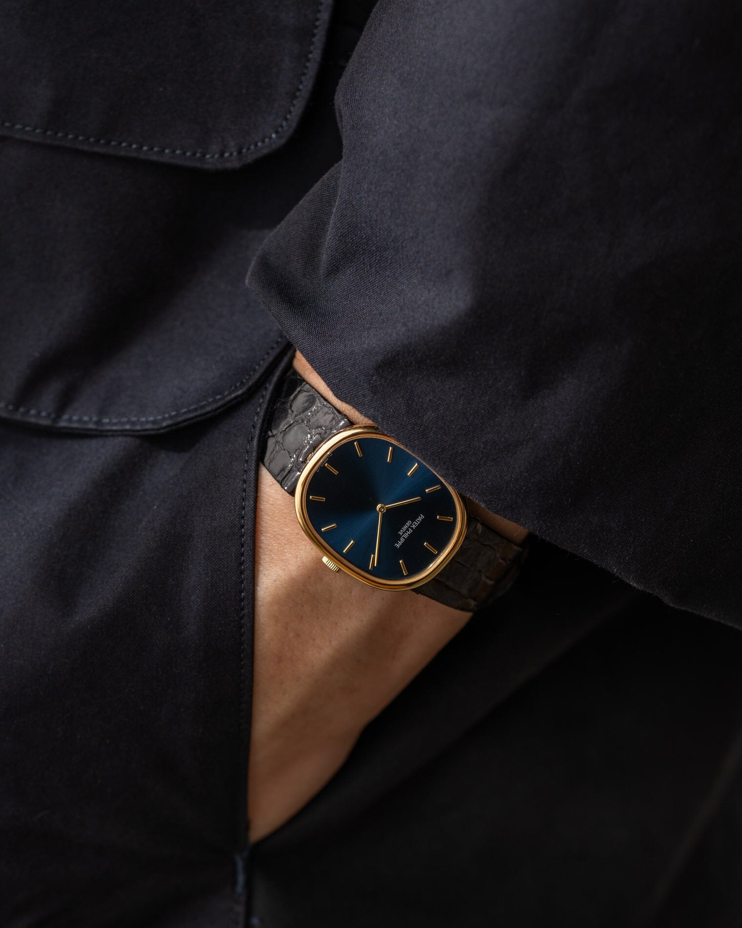 Patek Philippe ゴールデンエリプス 3848 YG ブルーシグマダイアル 修理明細書付き Watch PATEK PHILIPPE