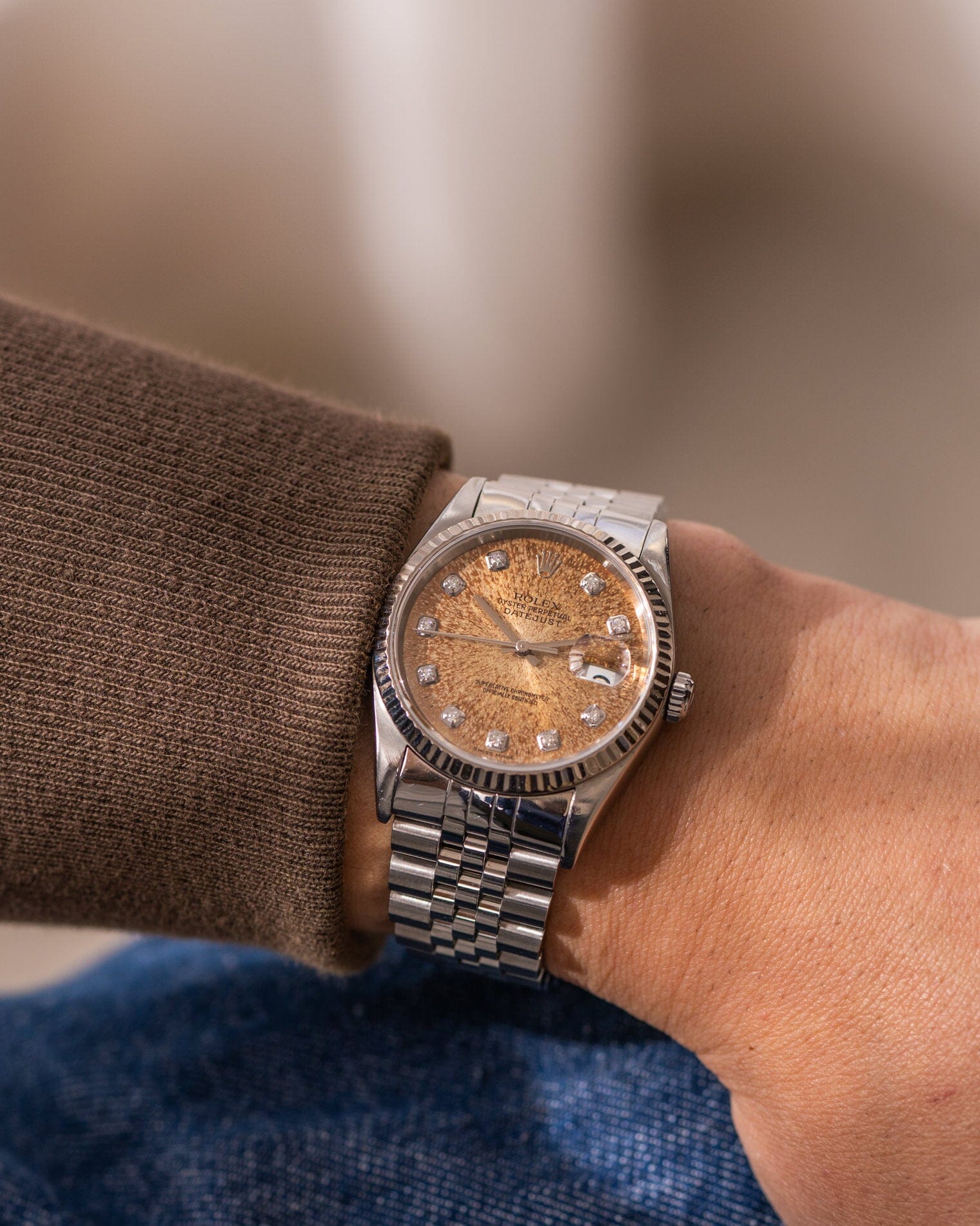 Rolex デイトジャスト 16234G パティナ ダイヤモンドダイアル 箱保証書付 Watch ROLEX