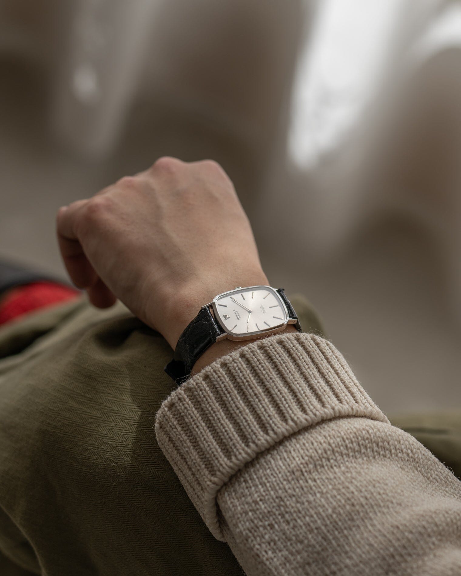 Rolex チェリーニ 4113 WG シルバーダイアル Watch ROLEX