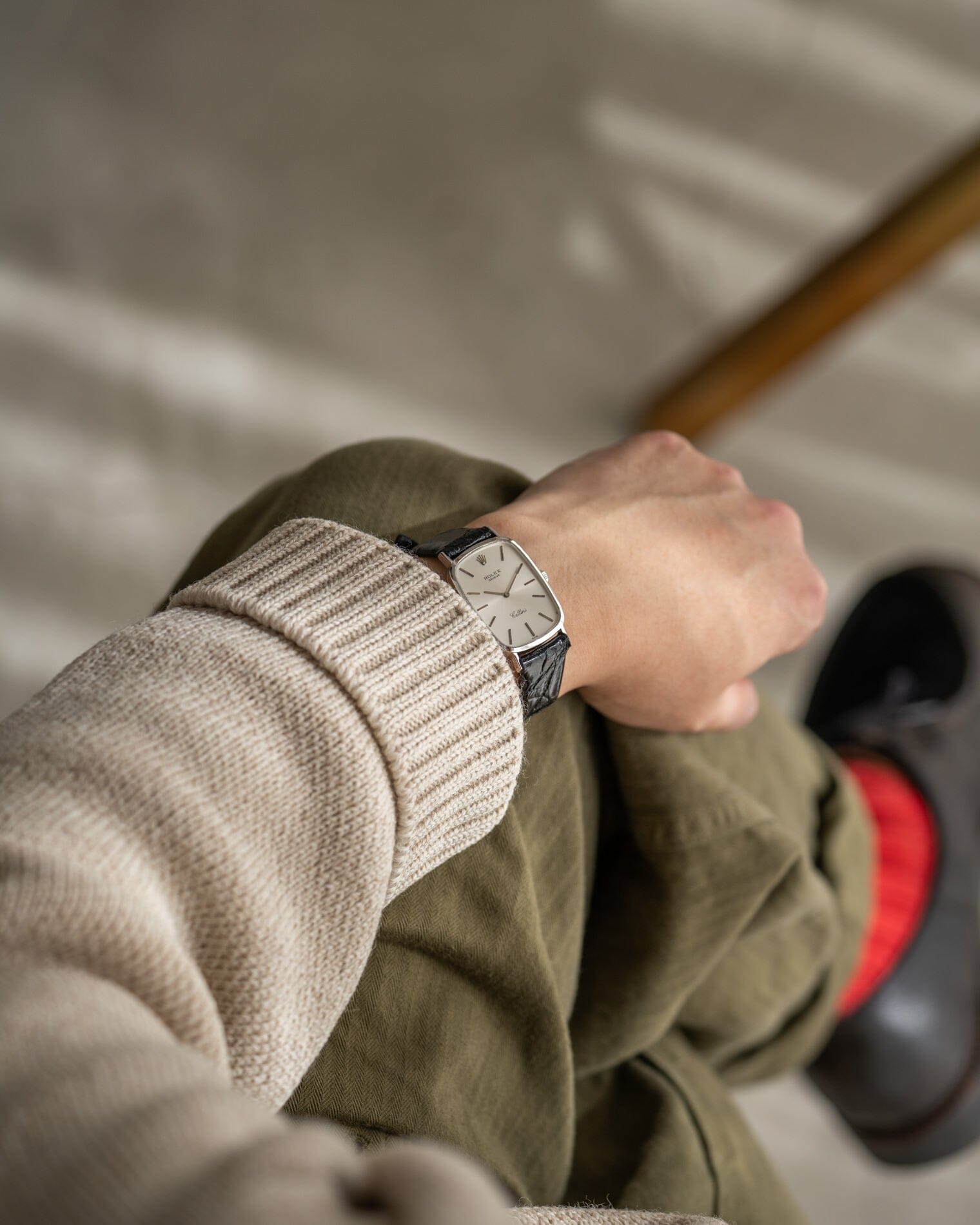 Rolex チェリーニ 4113 WG シルバーダイアル Watch ROLEX