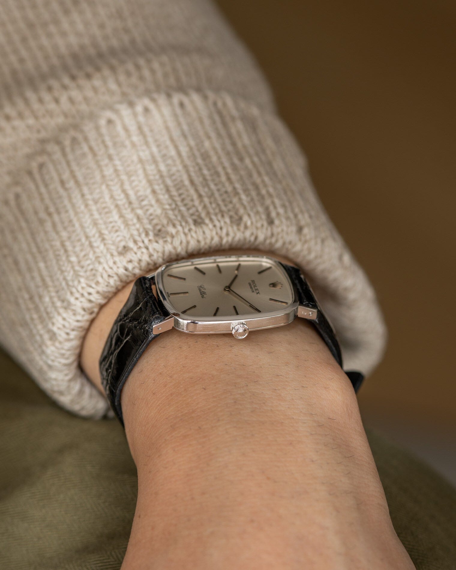 Rolex チェリーニ 4113 WG シルバーダイアル Watch ROLEX