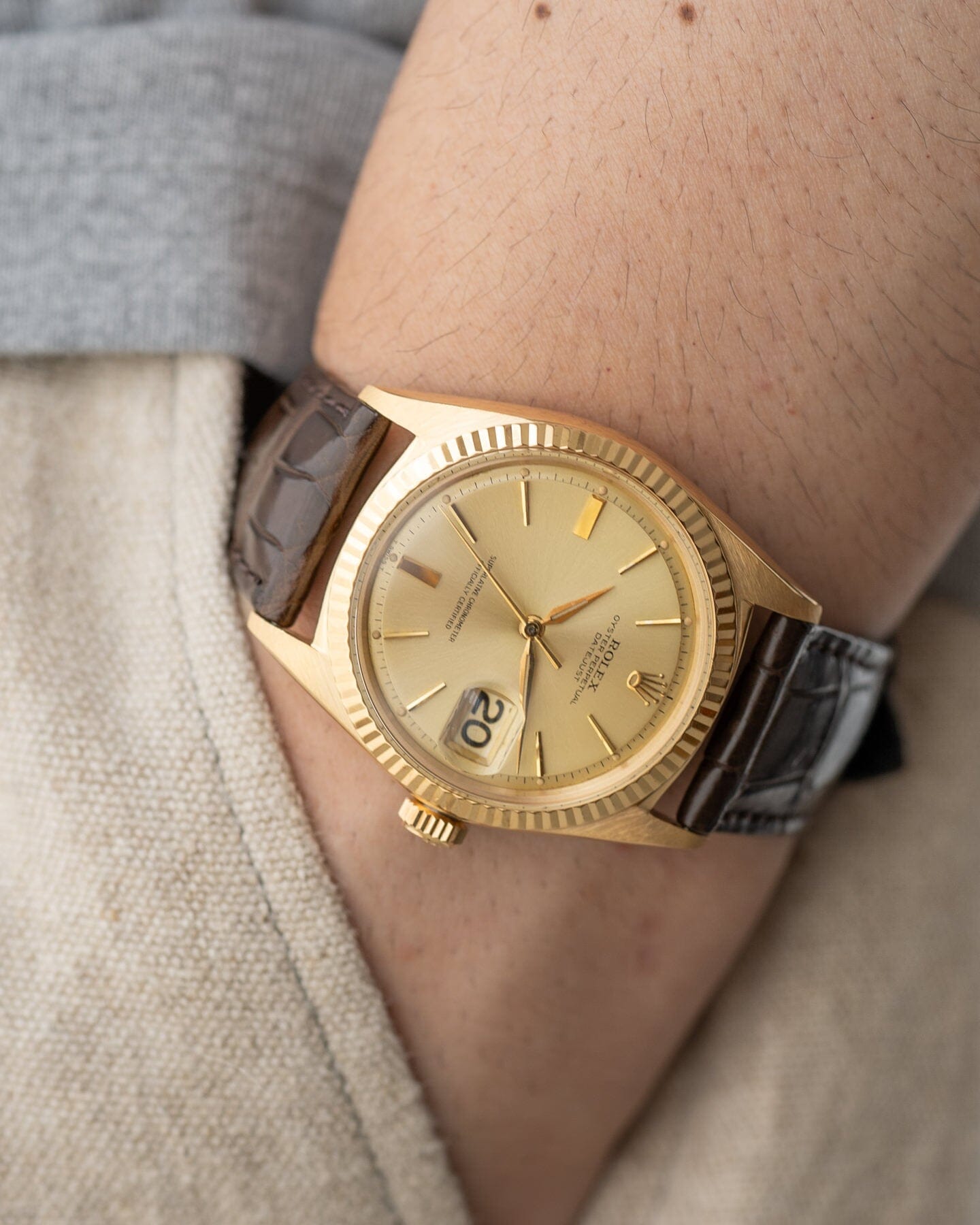 ロレックス デイトジャスト 1601/8 YG シャンパンダイアル 日ロレOH済み Watch ROLEX