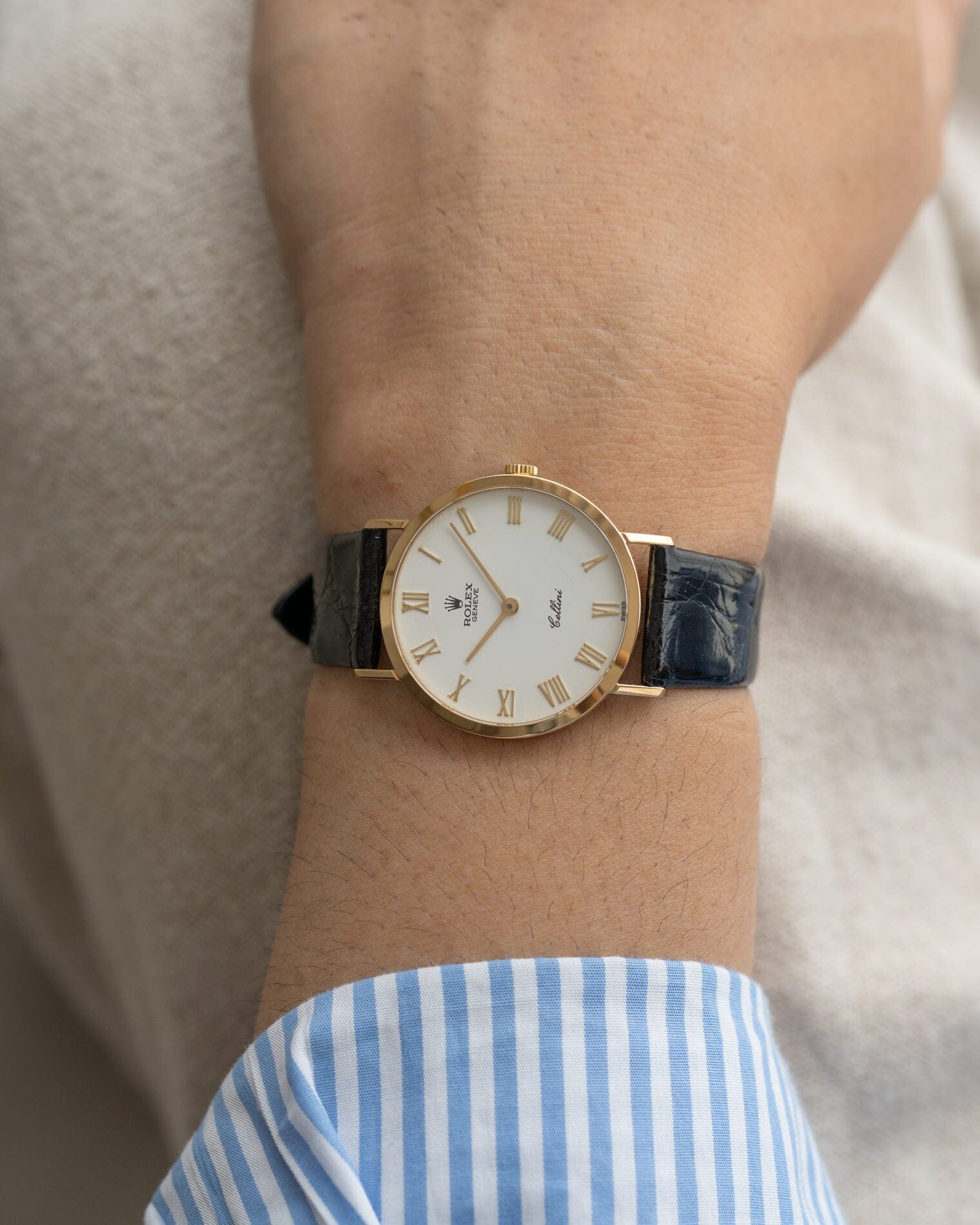 Rolex チェリーニ 4112 YG ホワイトローマン Watch ROLEX