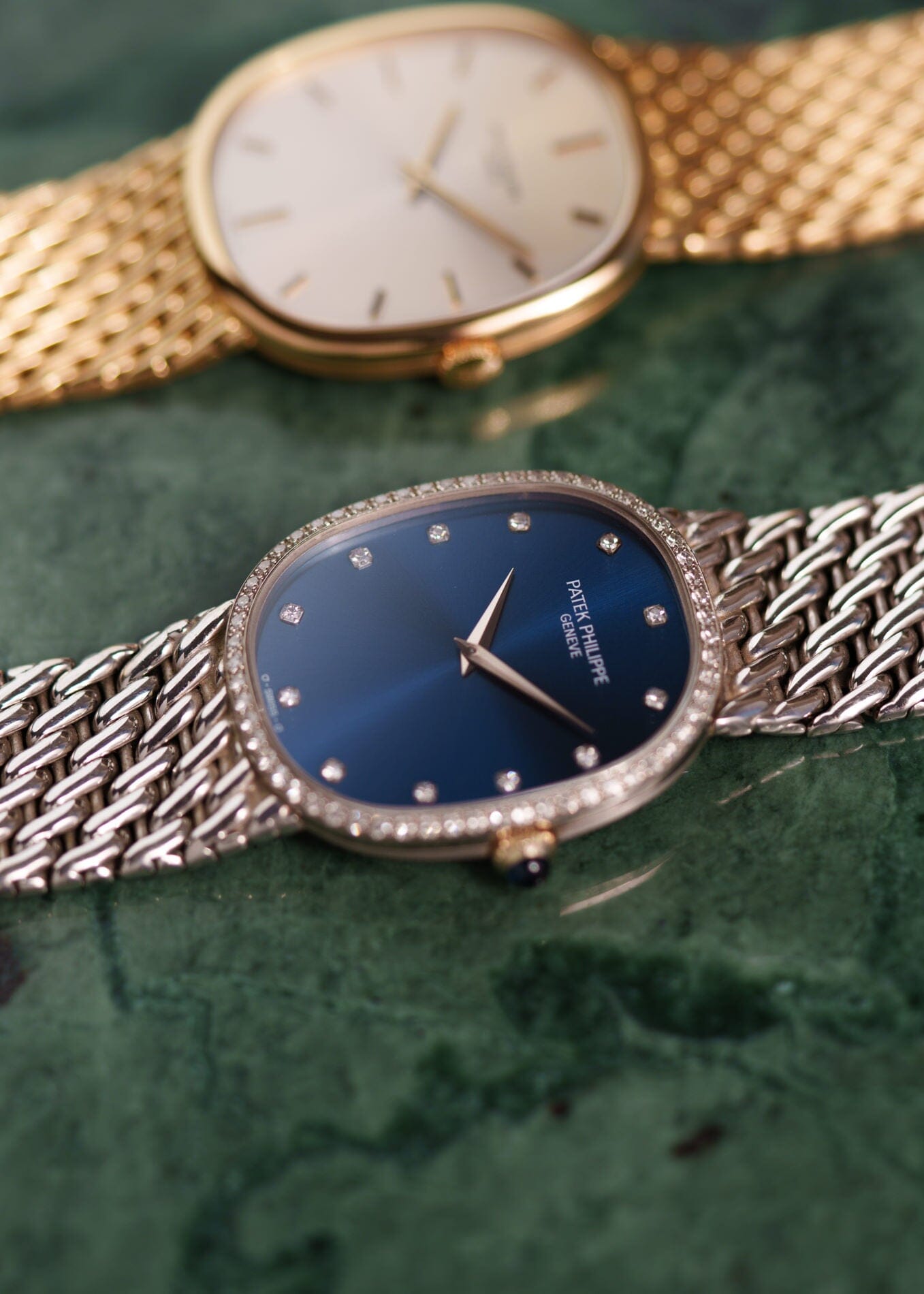 Patek Philippe ゴールデンエリプス 3849 WG ベゼルダイヤ ブルーダイアル 保証書付き Watch PATEK PHILIPPE