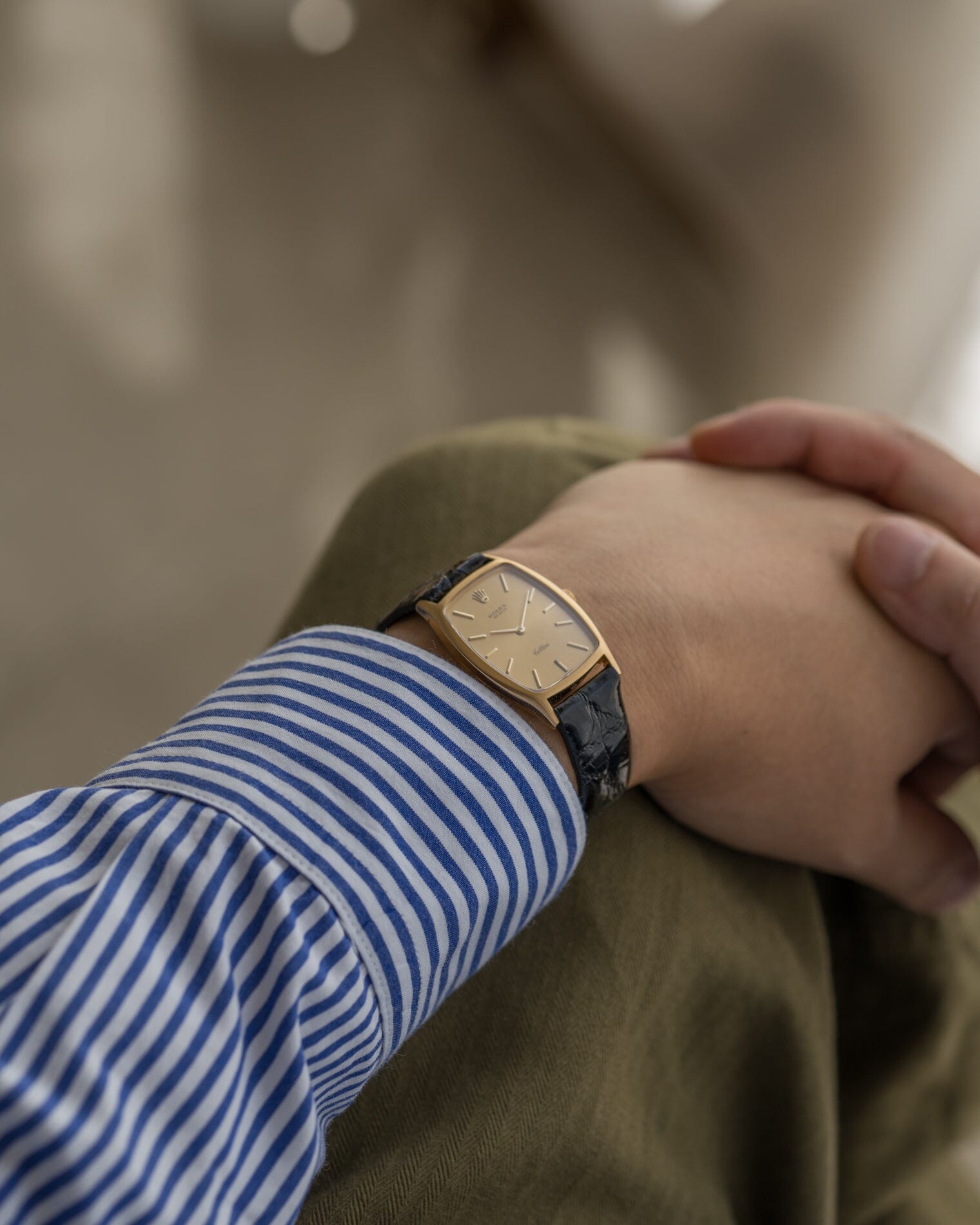 Rolex チェリーニ 3807 YG シャンパンダイアル Watch ROLEX