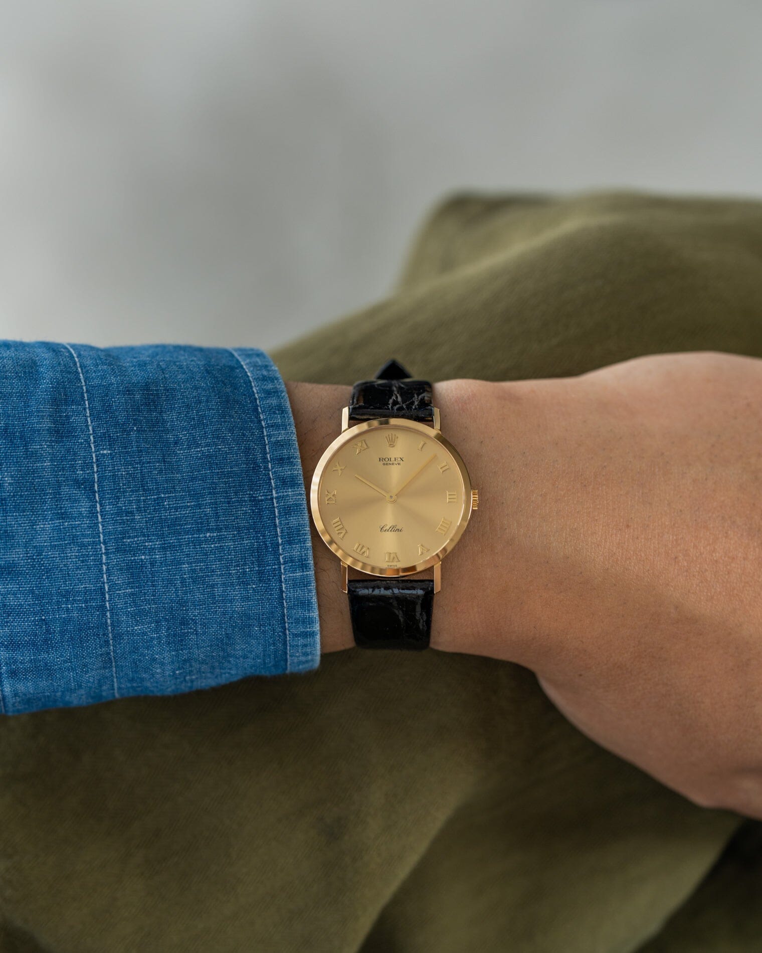 Rolex チェリーニ 4112 YG シャンパンローマン Watch ROLEX