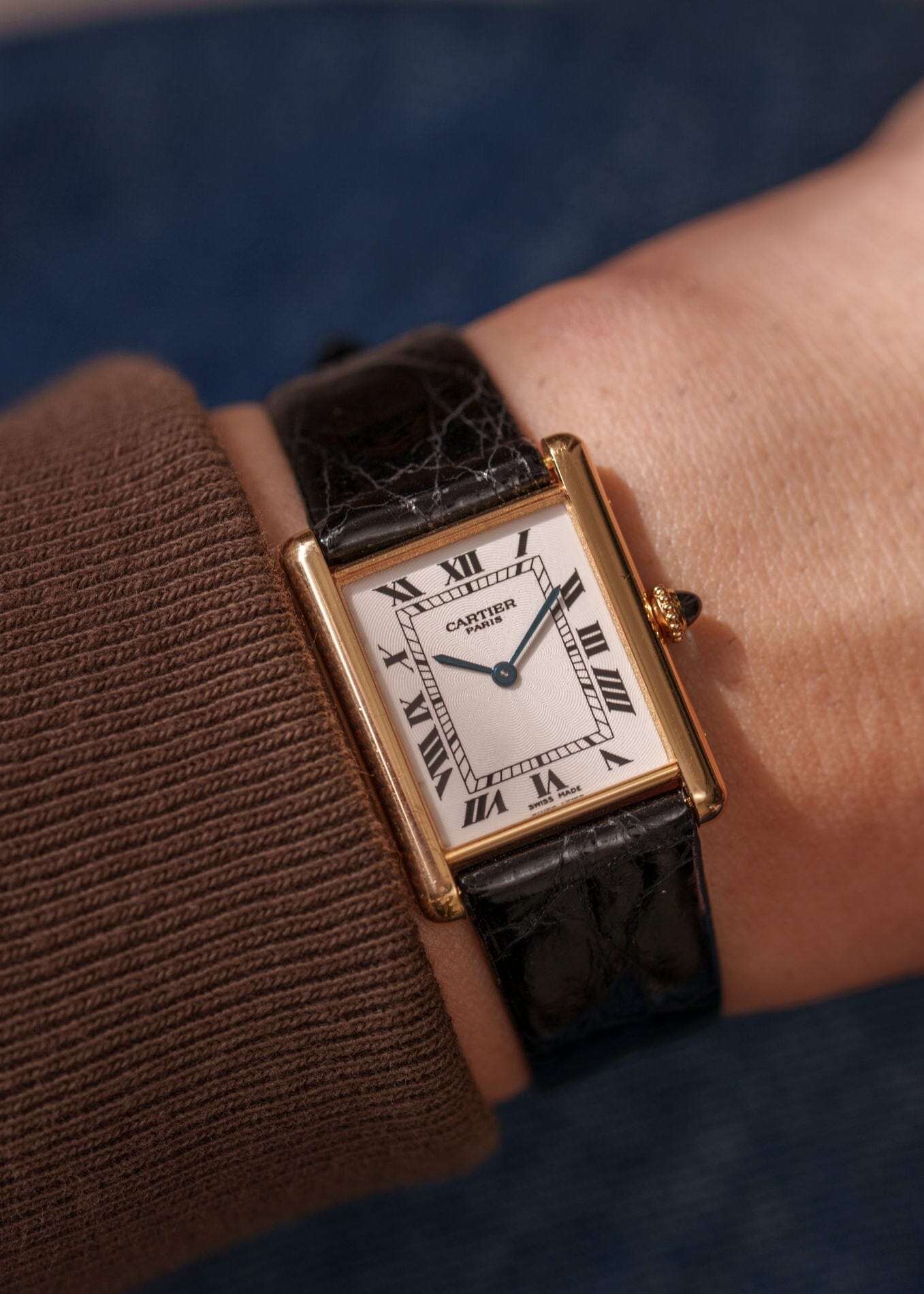 Cartier タンク ルイ カルティエ LM YG CPCP 1600B 箱付き Watch CARTIER