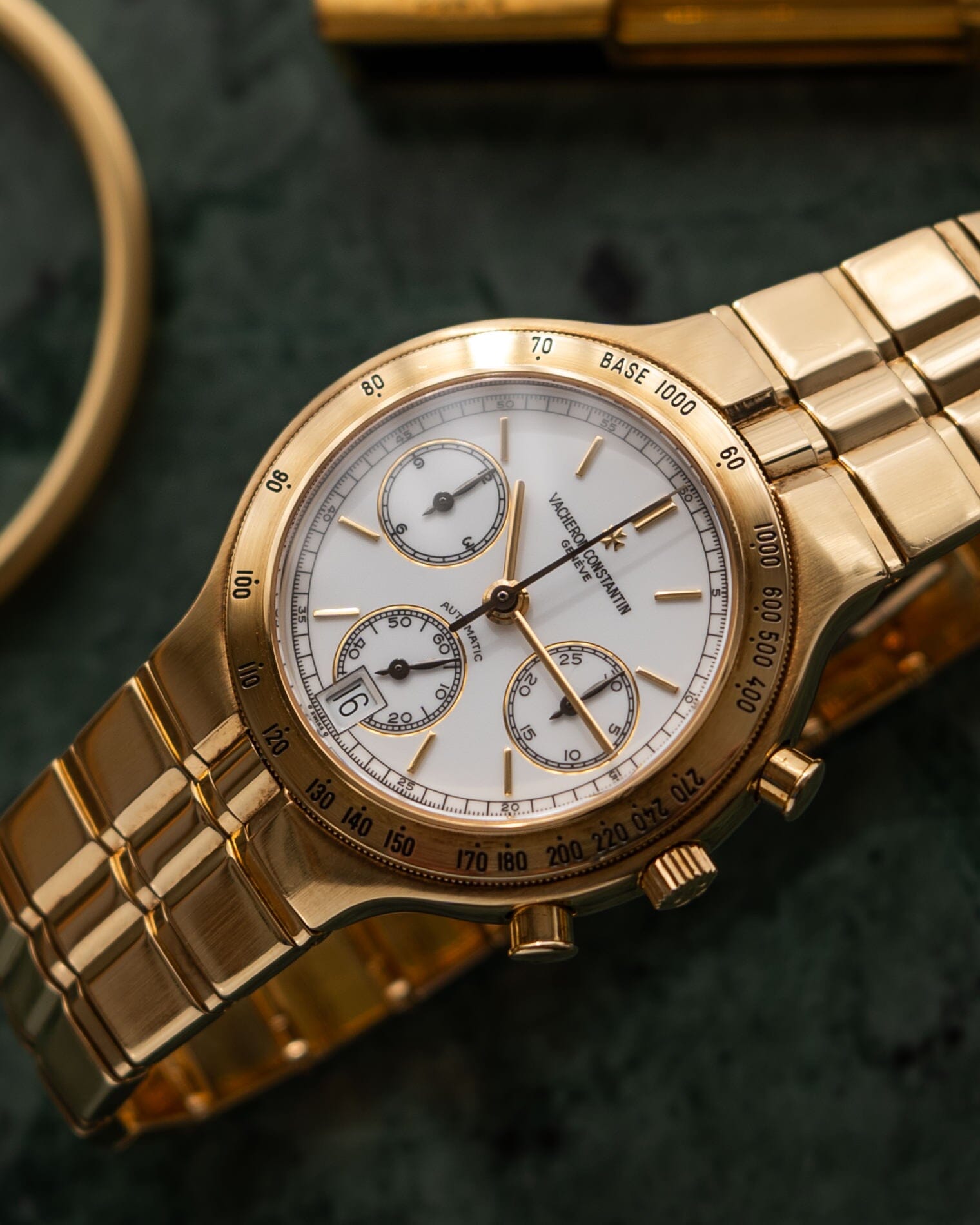 Vacheron Constantin フィディアス 49001 YG クロノグラフ ホワイトエナメルダイアル Watch VACHERON CONSTANTIN