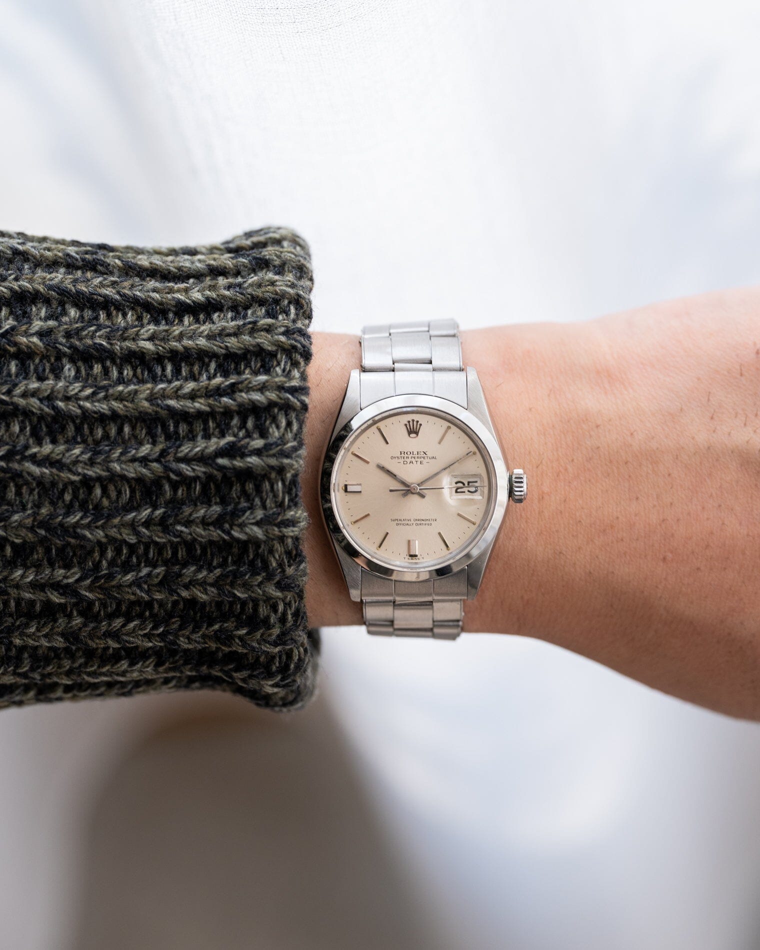 Rolex オイスターパーペチュアルデイト 1500 シルバー ショートインデックス Watch ROLEX