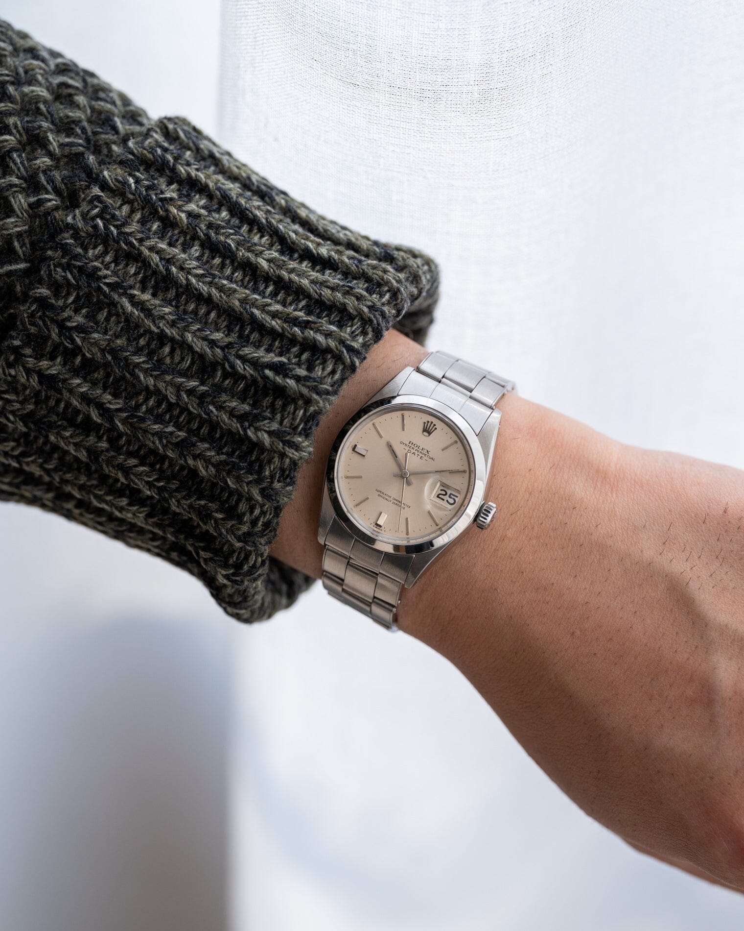 Rolex オイスターパーペチュアルデイト 1500 シルバー ショートインデックス Watch ROLEX