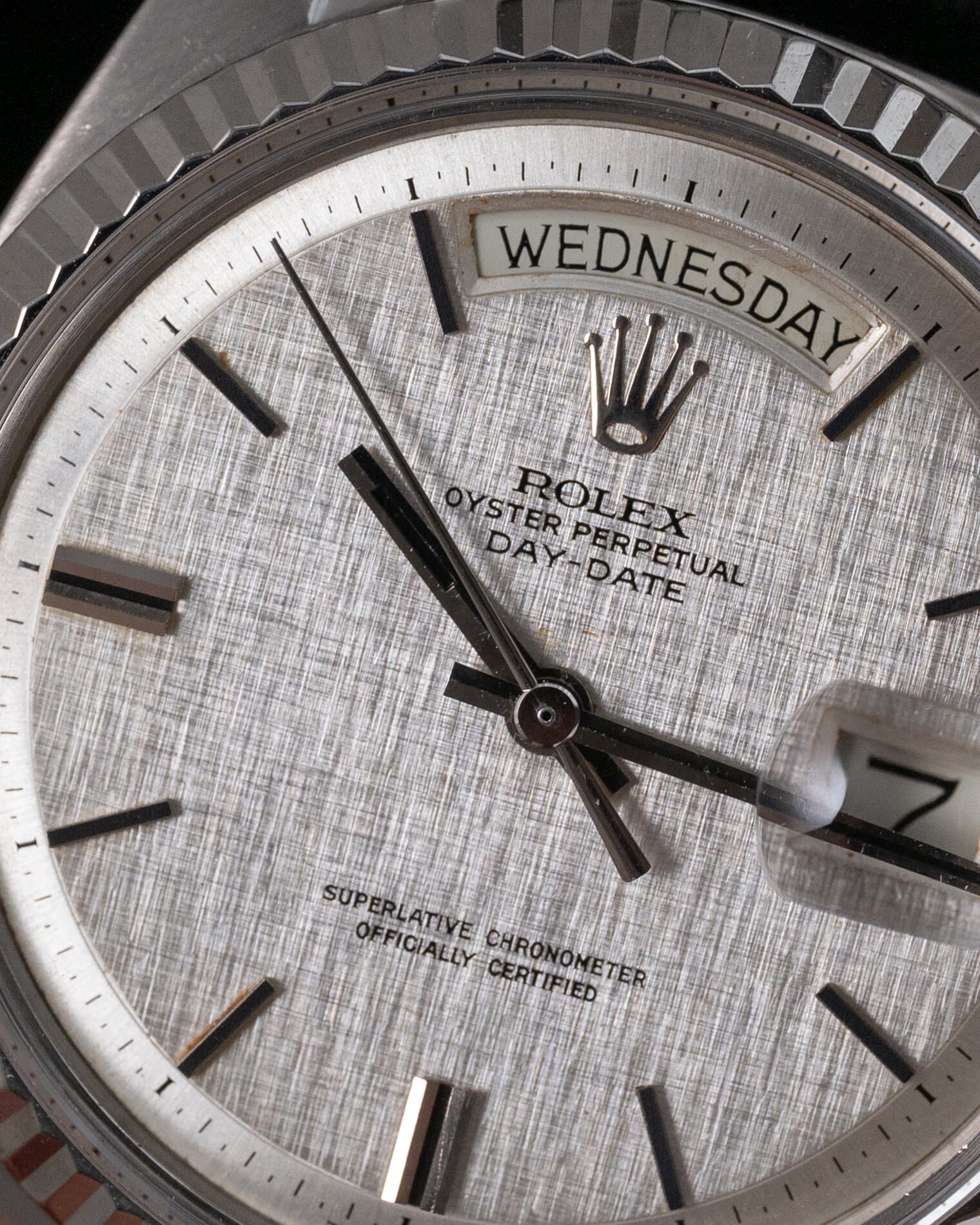 Rolex デイデイト 1803 WG シルバーリネンダイアル Watch ROLEX