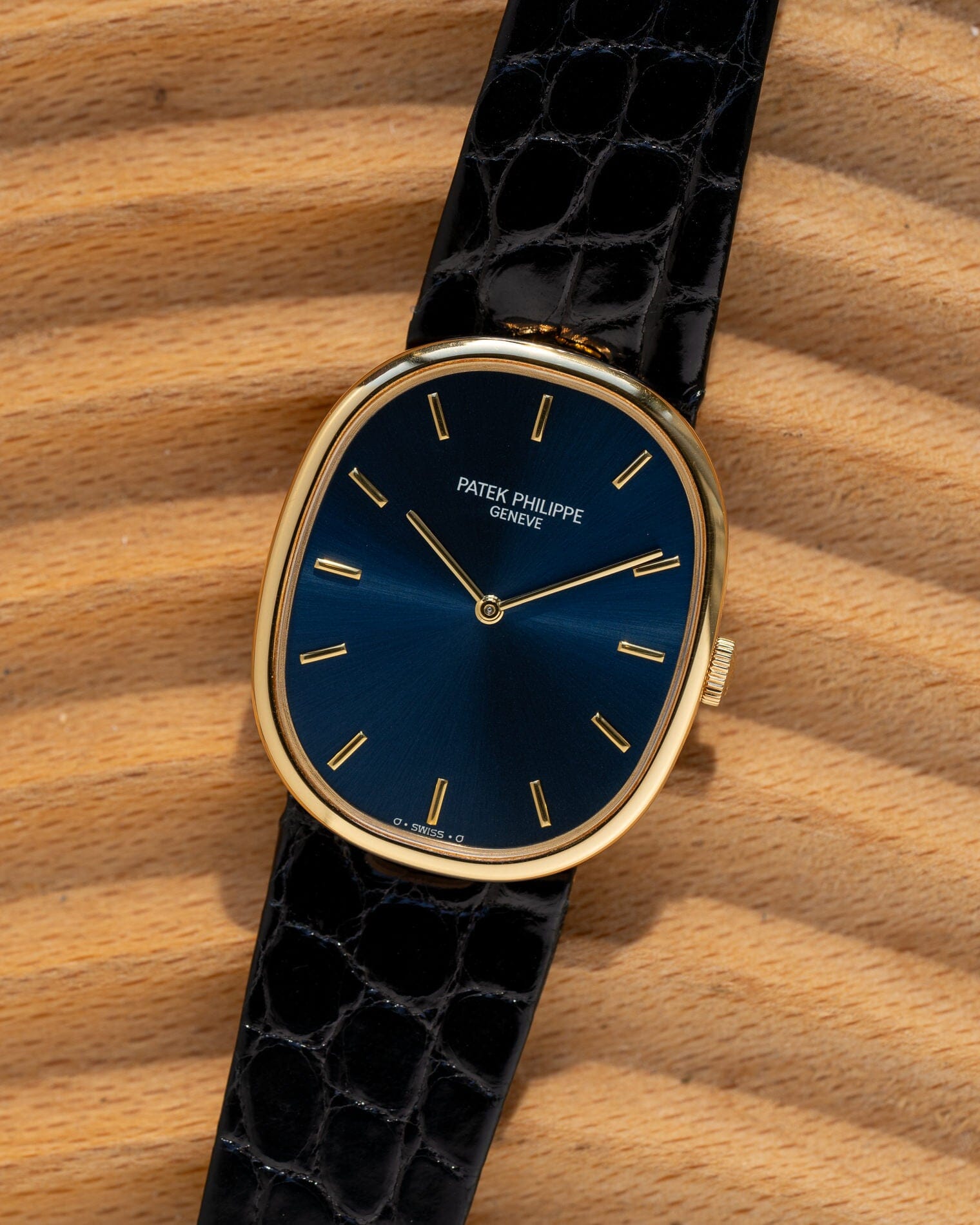 Patek Philippe ゴールデンエリプス 3848 YG ブルーシグマダイアル 修理明細書付き Watch PATEK PHILIPPE
