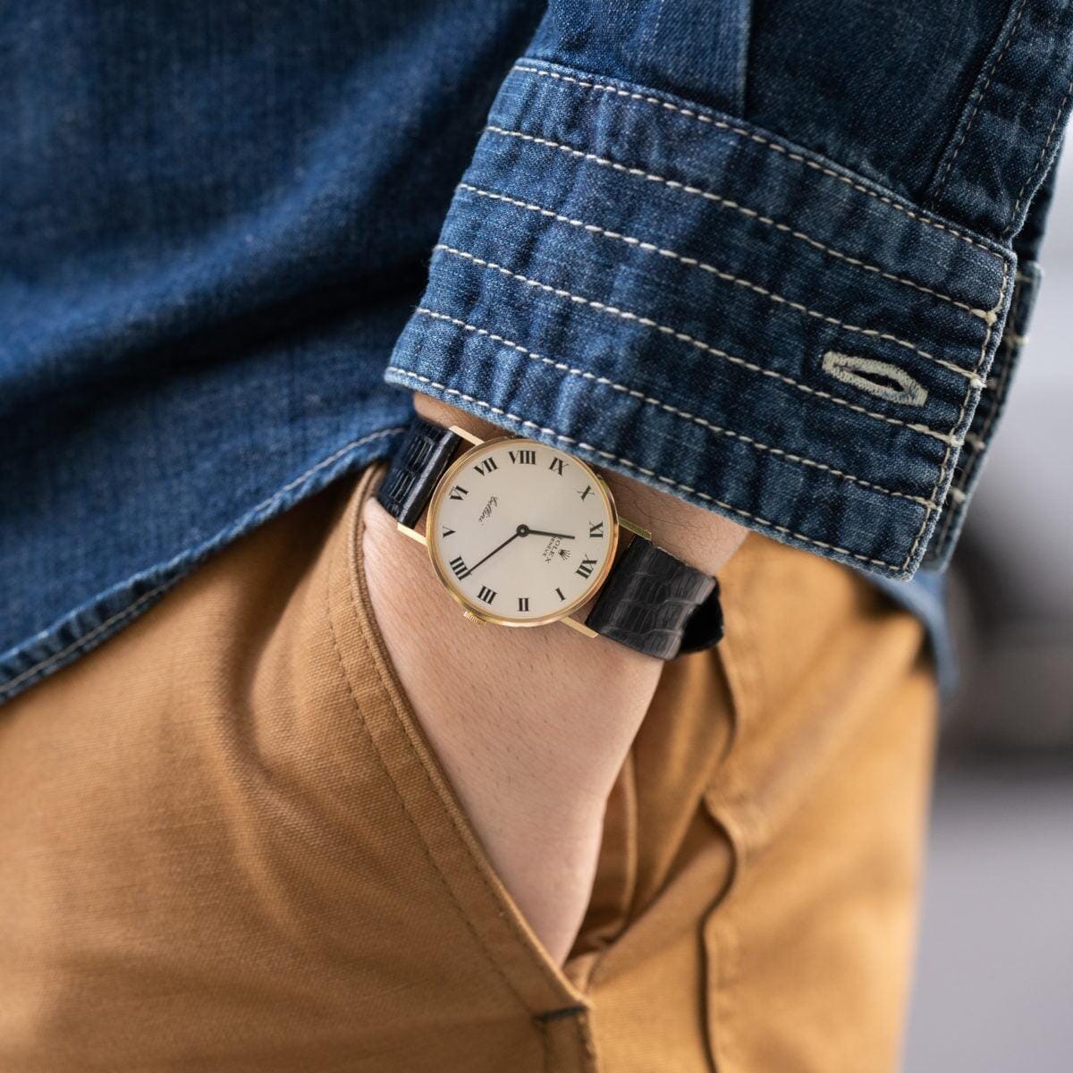 ROLEX Cellini Silver Dial 18K YG 1970s - Arbitro