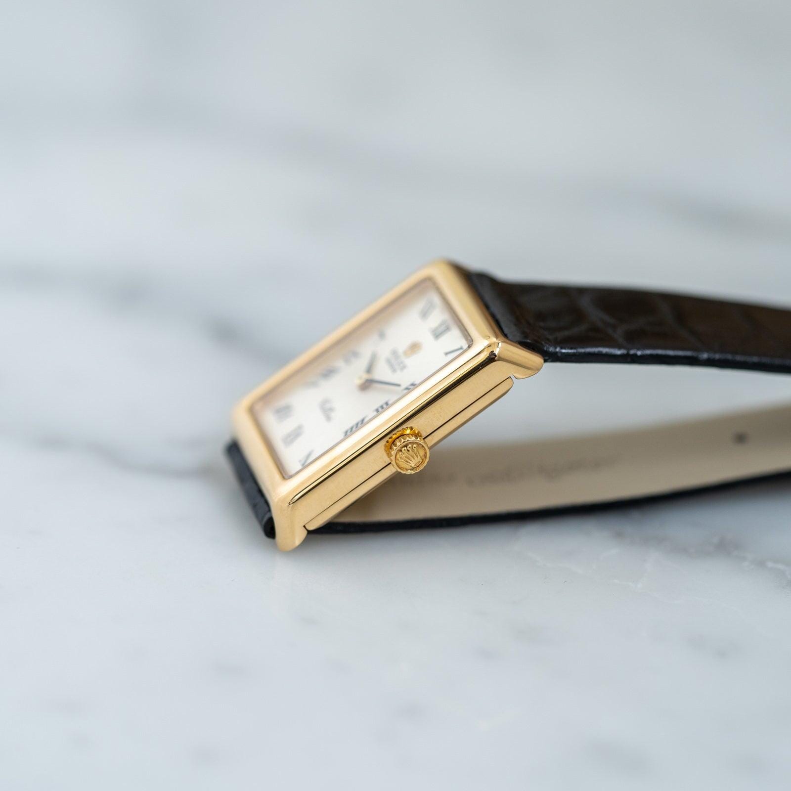 ROLEX Cellini 4103 Rectangle YG Silver Roman - Arbitro