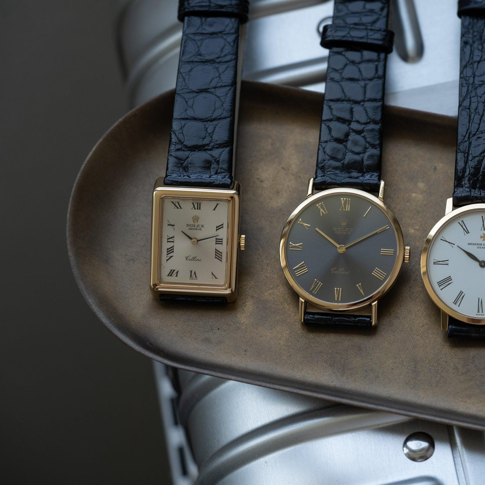 ROLEX Cellini 4103 Rectangle YG Silver Roman - Arbitro