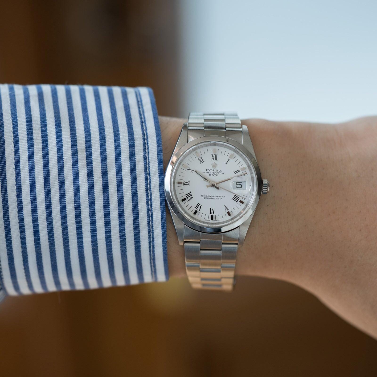 ROLEX Oyster Perpetual Date 15200 White Roman - Arbitro