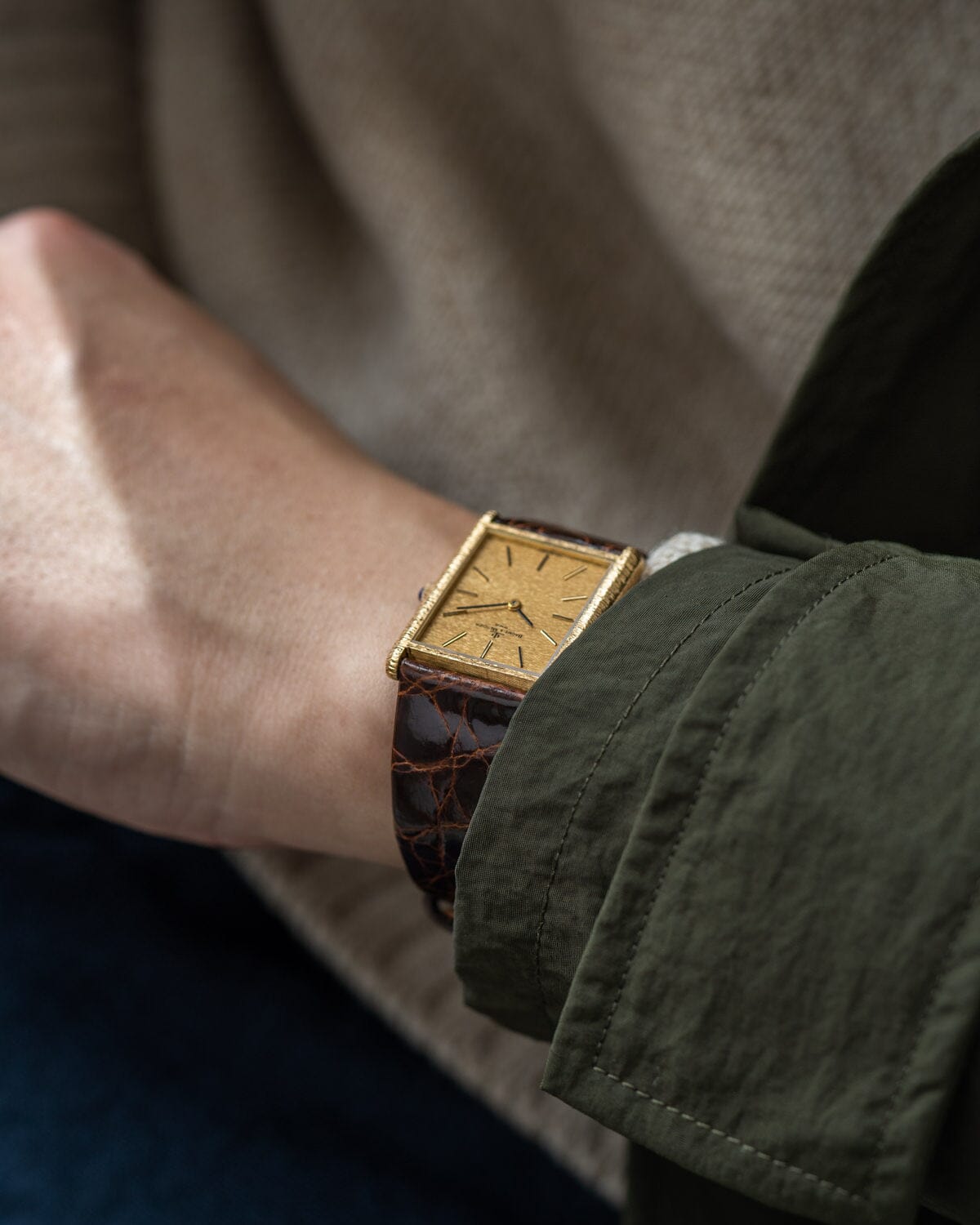 ボーム&メルシエ 37059 レクタングル YG バーク仕上げ Watch BAUME&MERCIER