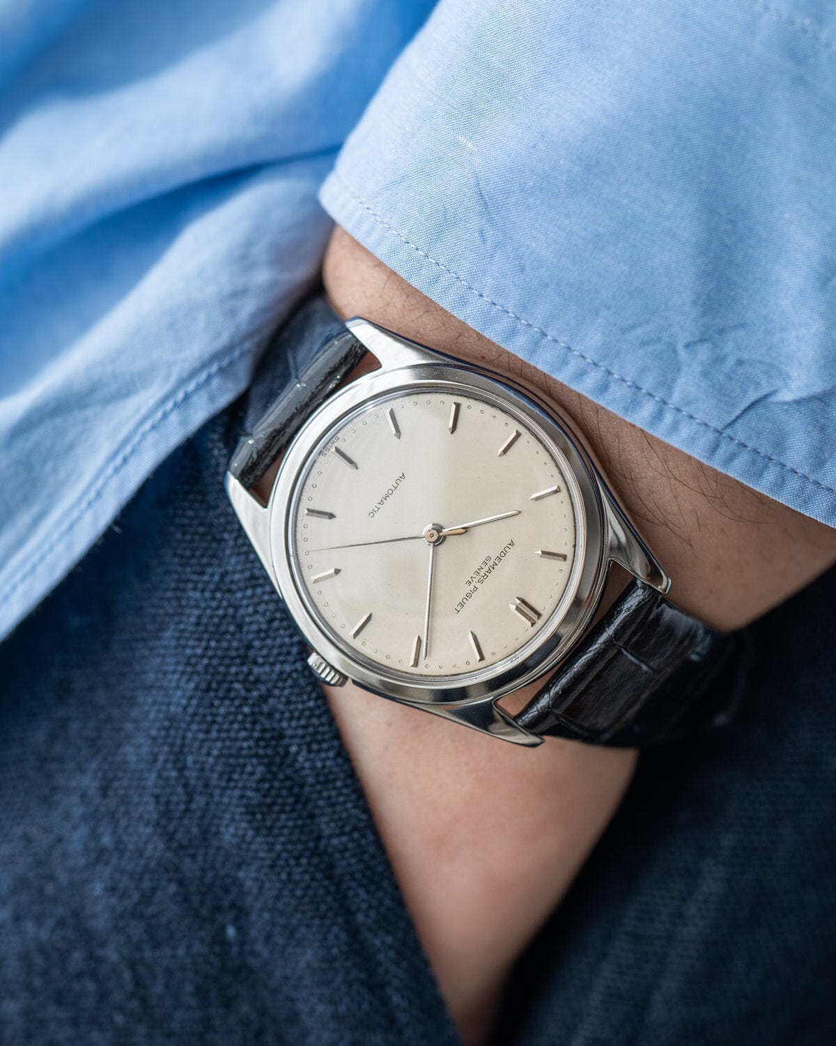オーデマ ピゲ ラウンド スティール 自動巻き オパーリンダイアル Watch AUDEMARS PIGUET