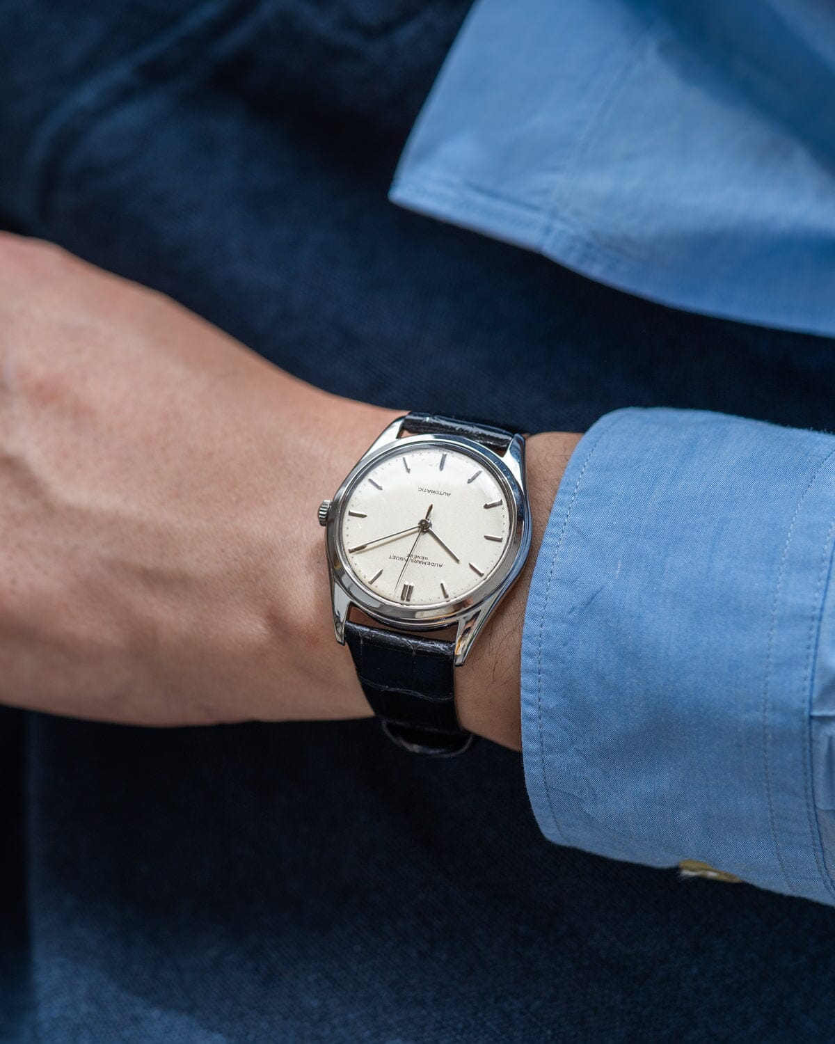 オーデマ ピゲ ラウンド スティール 自動巻き オパーリンダイアル Watch AUDEMARS PIGUET