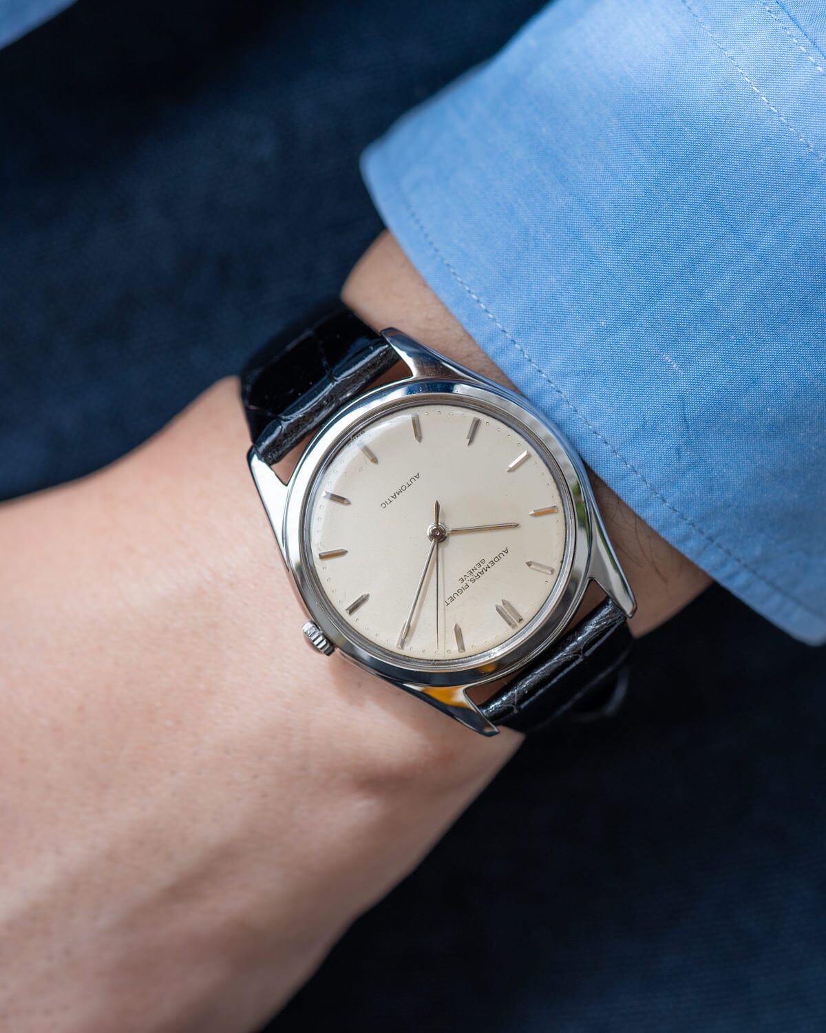 オーデマ ピゲ ラウンド スティール 自動巻き オパーリンダイアル Watch AUDEMARS PIGUET