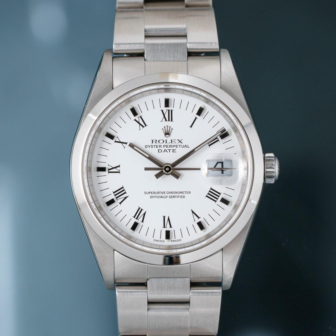 ROLEX Oyster Perpetual Date 15200 White Roman - Arbitro