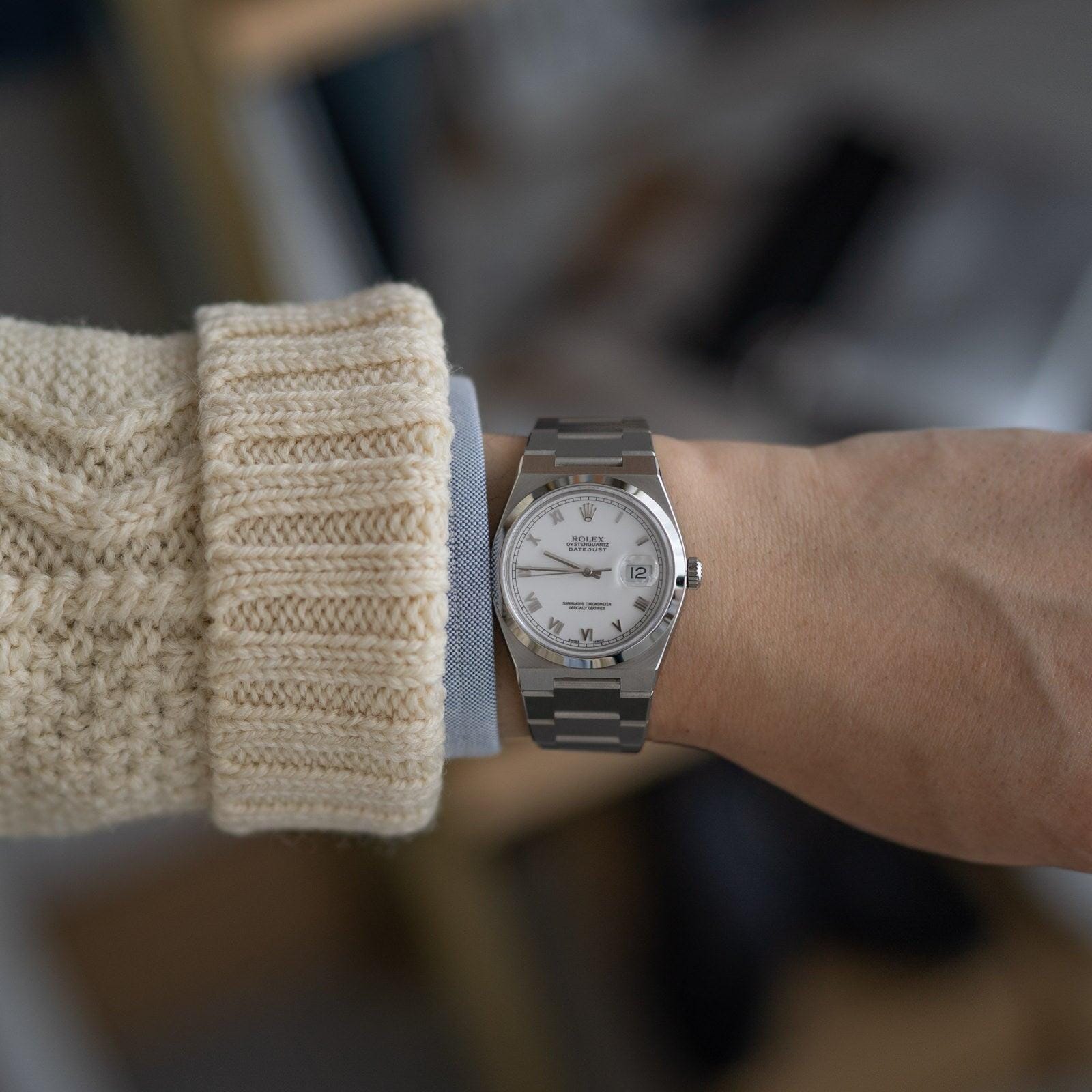 ROLEX OysterQuartz Datejust 17000 White Roman - Arbitro