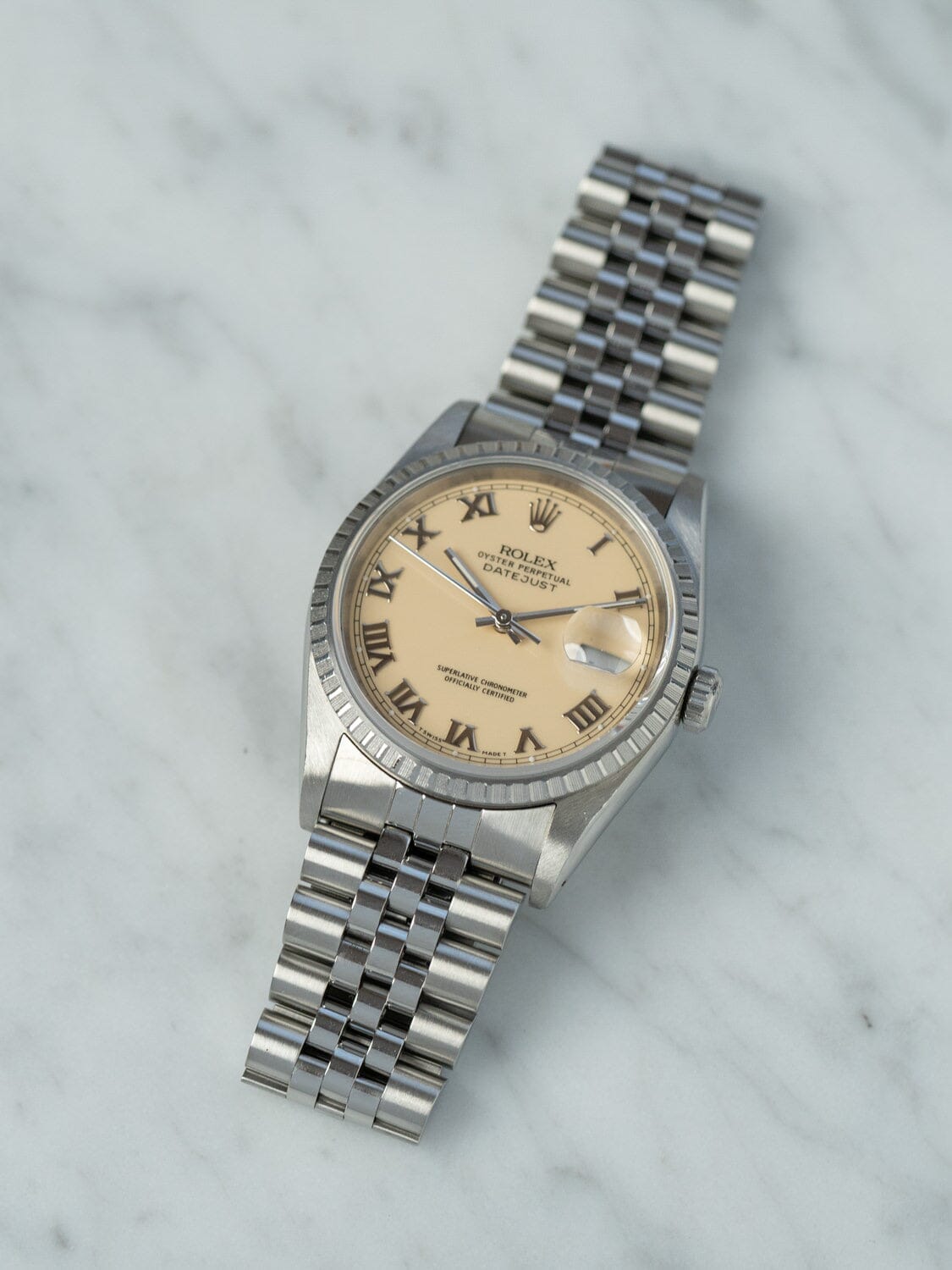ロレックス デイトジャスト16220 アイボリーローマン Watch ROLEX