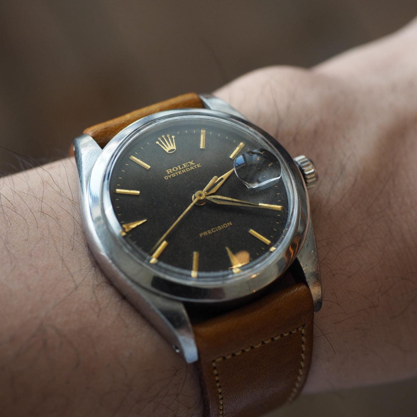 ROLEX Oysterdate Precision 6694 Tropical Gilt Dial 1960s - Arbitro