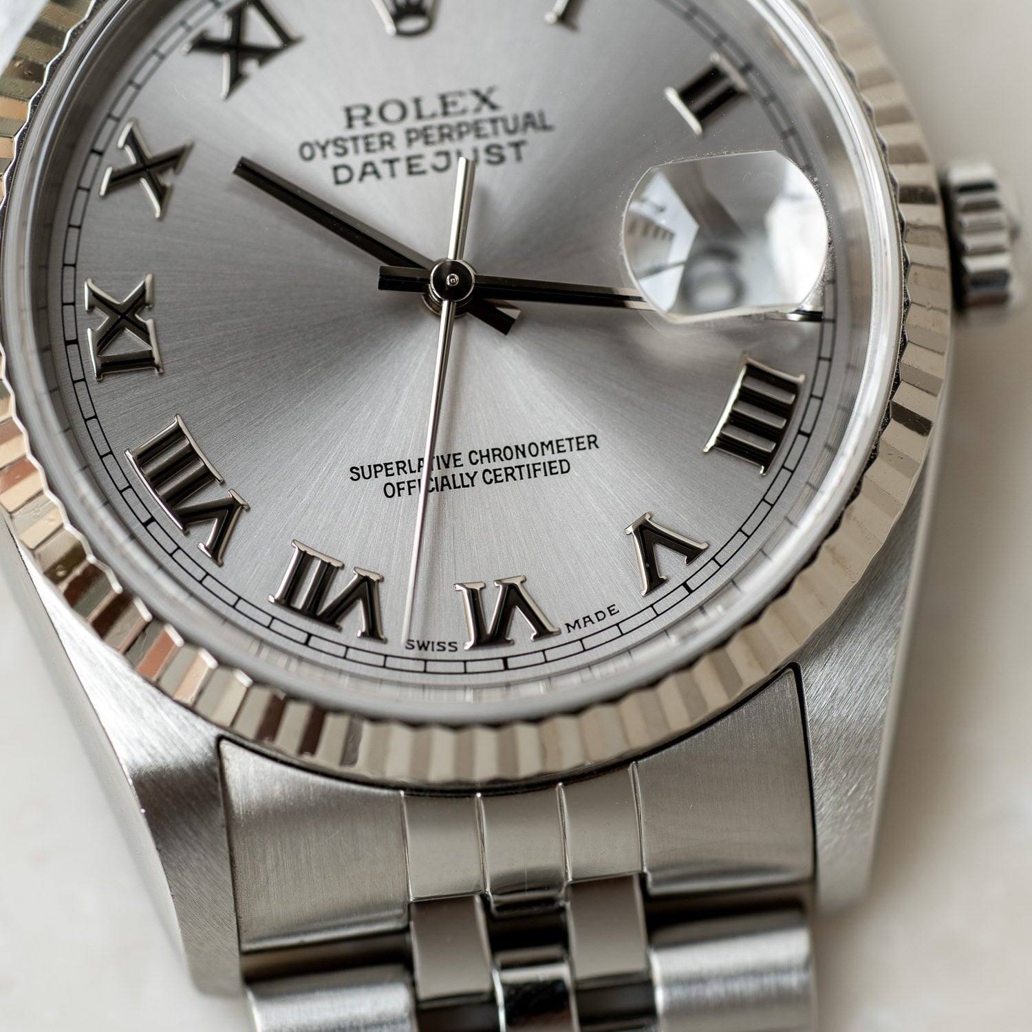 ROLEX Datejust 16234 Silver Roman Box and Paper - Arbitro