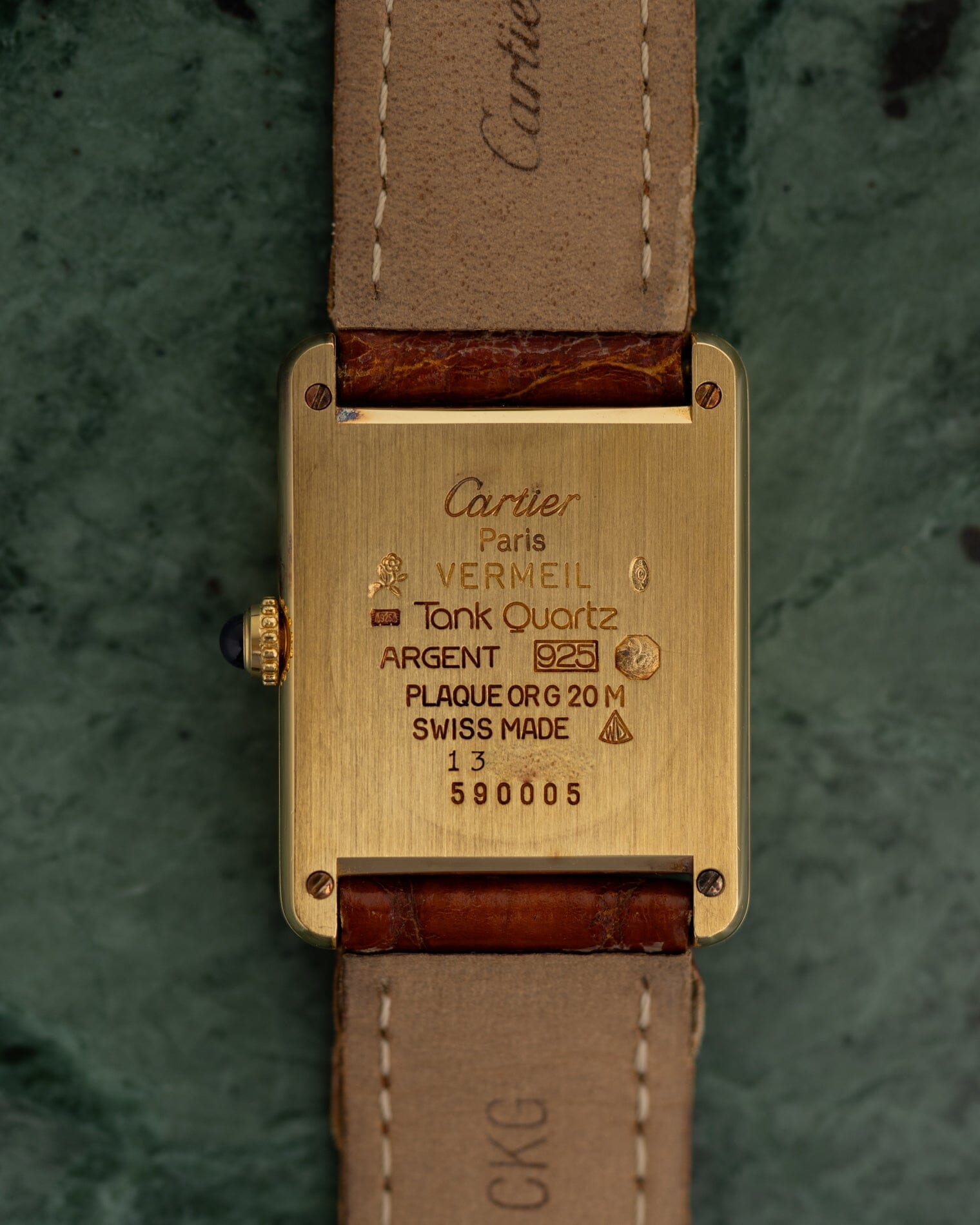 must de Cartier Tank Mens Ivory Roman