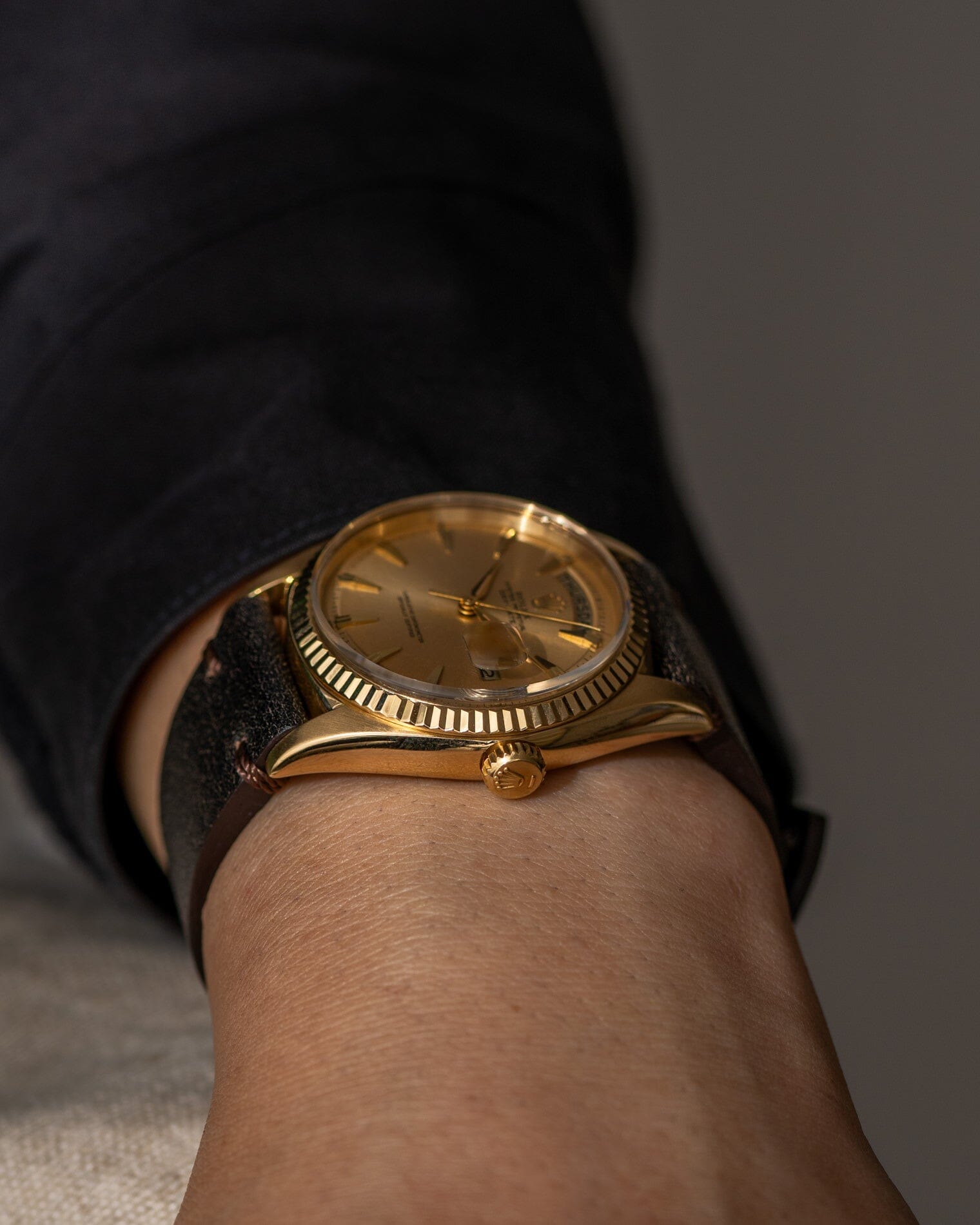 Rolex Day-Date 1803 YG Champagne Claw Marker Dial 1960s