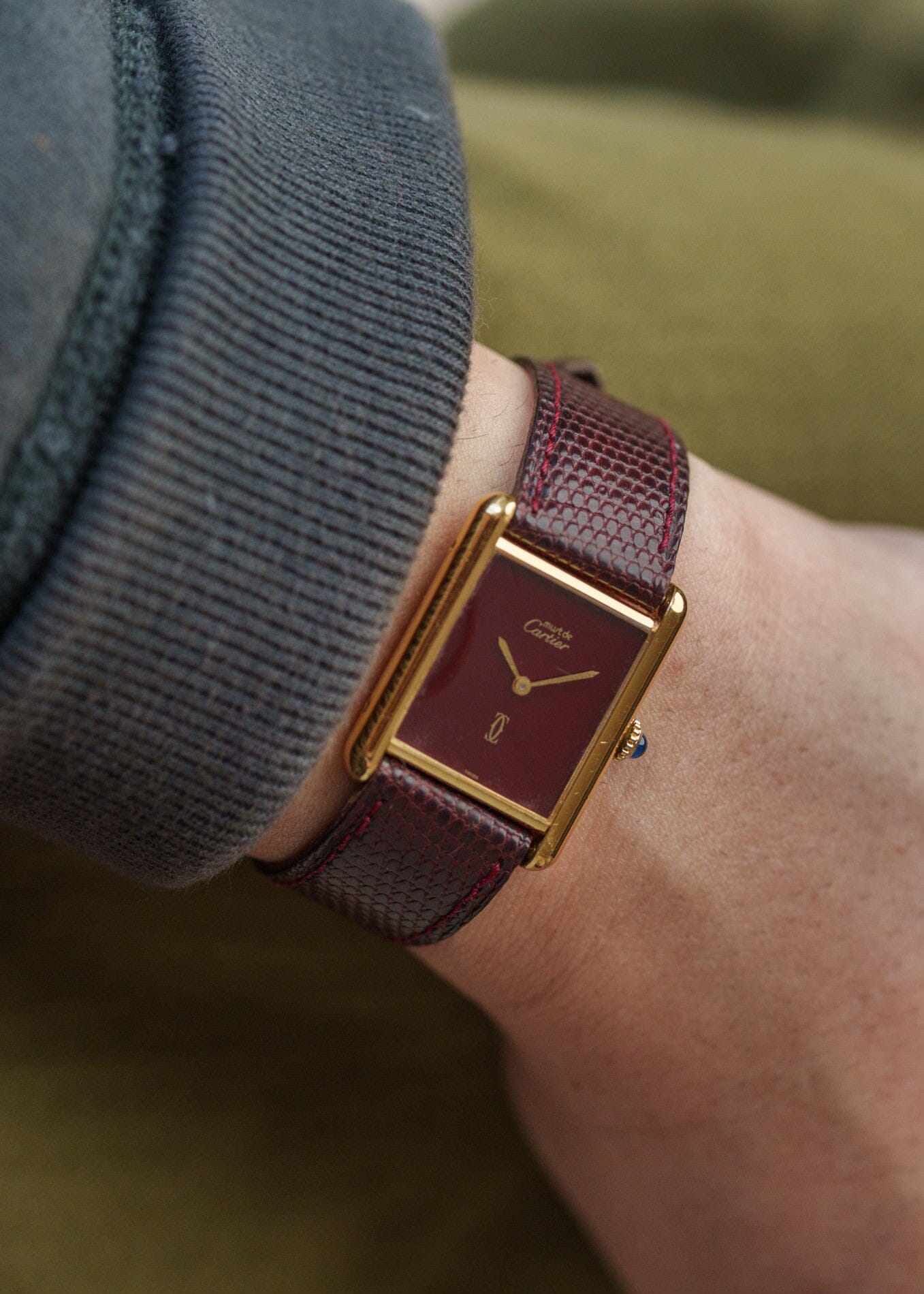 カルティエ マストタンク LM ボルドー 手巻き Watch CARTIER 