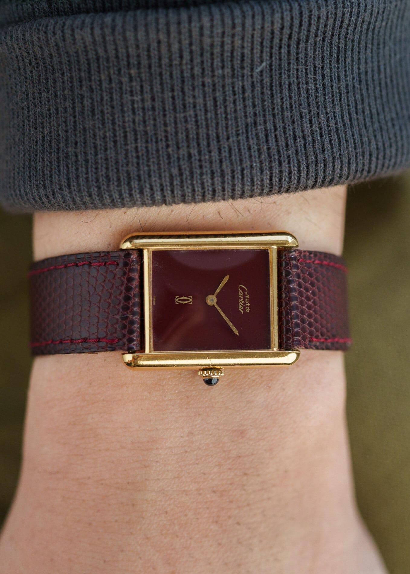カルティエ マストタンク LM ボルドー 手巻き Watch CARTIER 