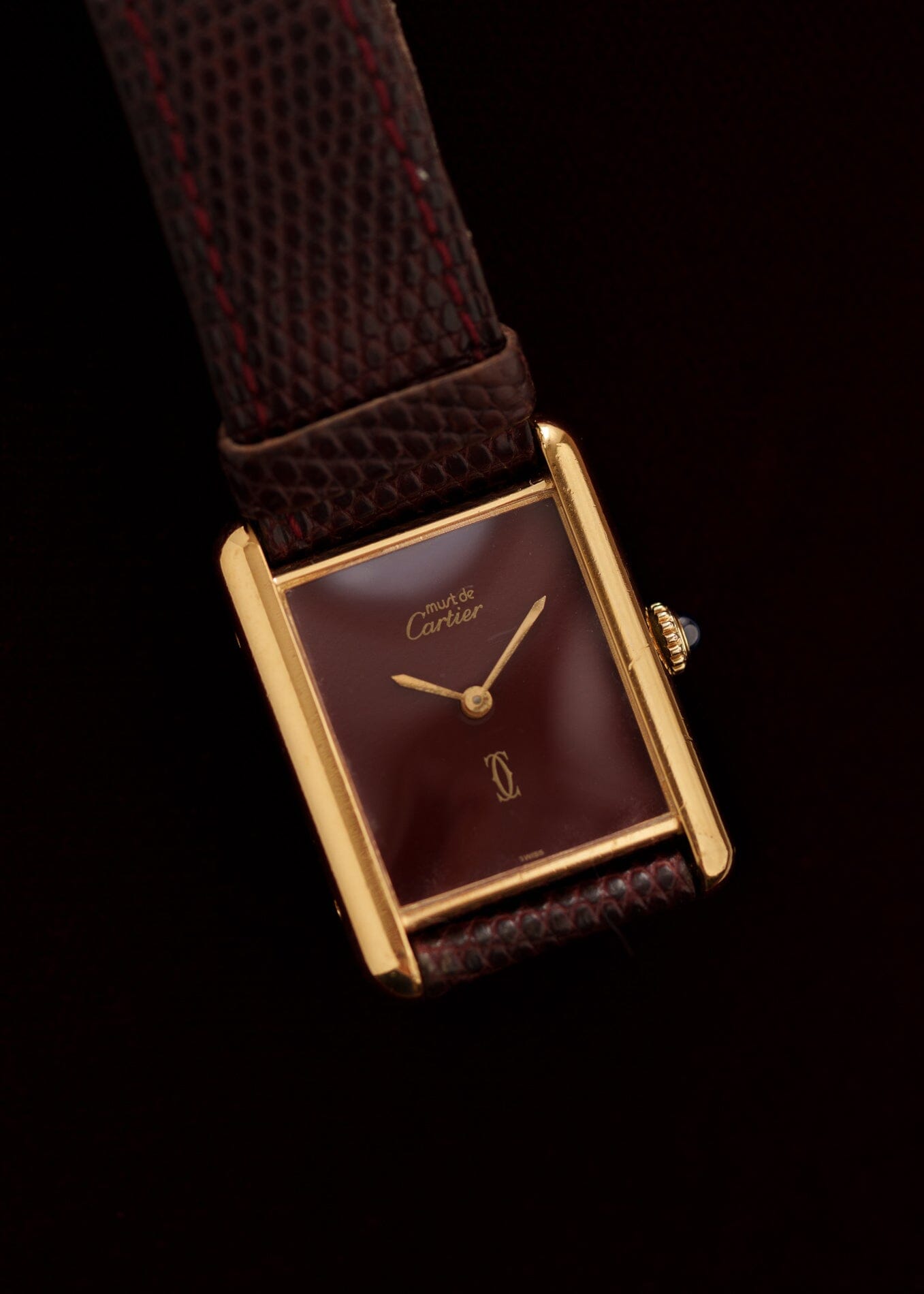 カルティエ マストタンク LM ボルドー 手巻き Watch CARTIER 
