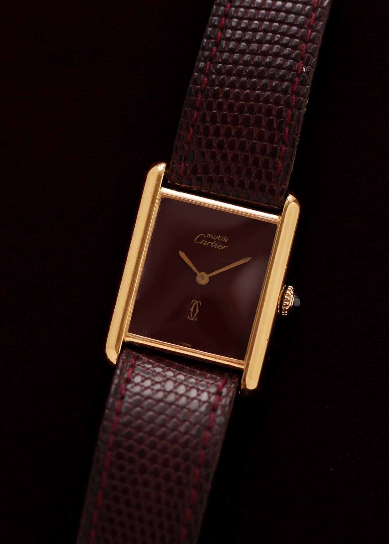カルティエ マストタンク LM ボルドー 手巻き Watch CARTIER 