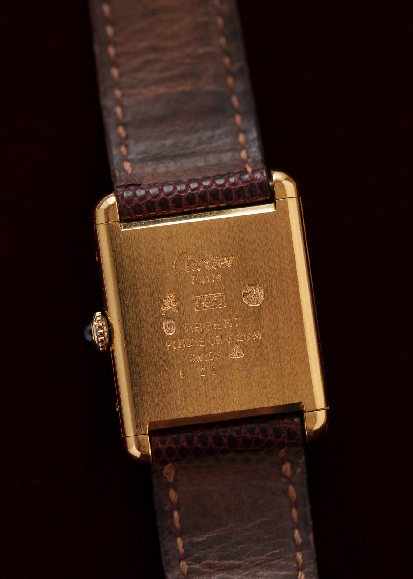 カルティエ マストタンク LM ボルドー 手巻き Watch CARTIER 