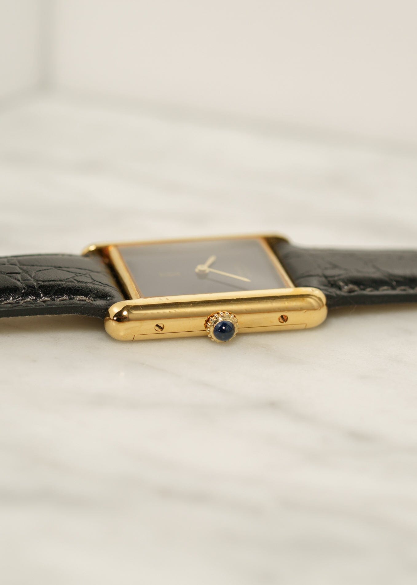 カルティエ マストタンク LM ブラックオニキス 手巻き 再メッキ済み Watch CARTIER 