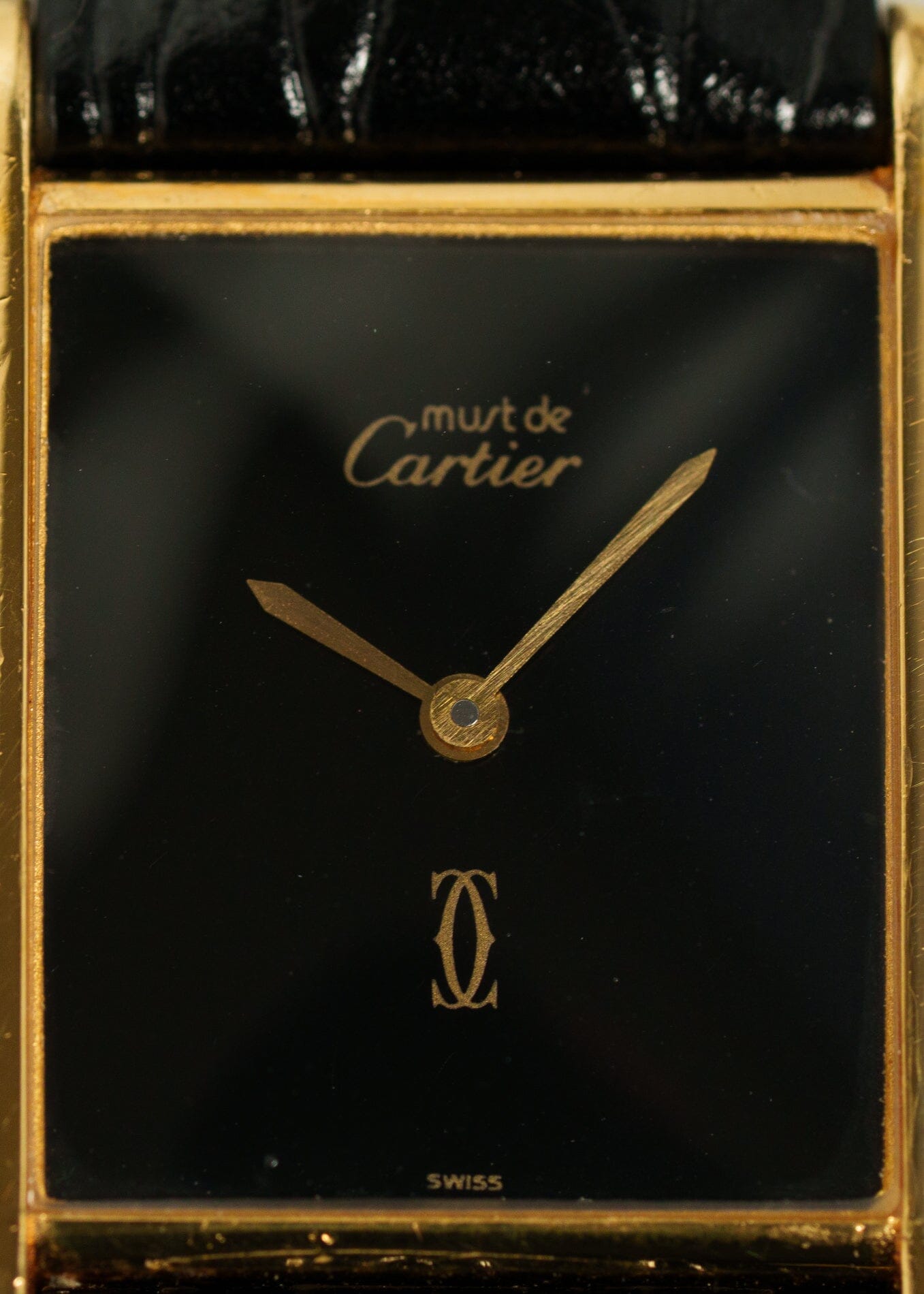 カルティエ マストタンク LM ブラックオニキス 手巻き 再メッキ済み Watch CARTIER 