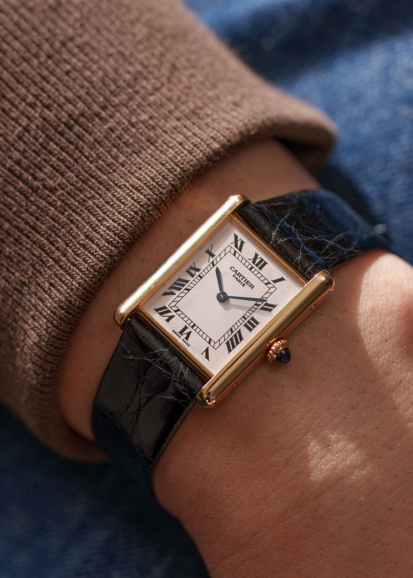 Cartier タンク ルイ カルティエ LM YG CPCP 1600B 箱付き Watch CARTIER 