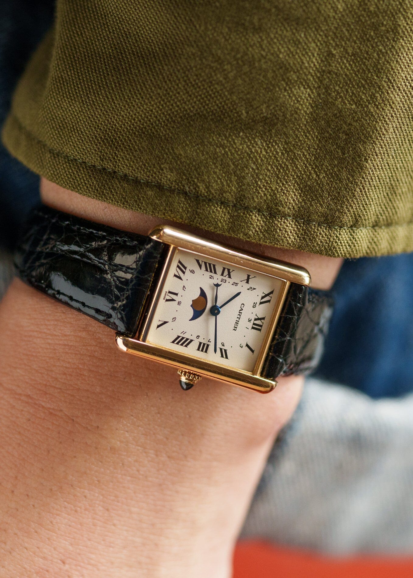 Cartier タンク ルイ カルティエ LM 81900 YG ムーンフェイズ Watch CARTIER 