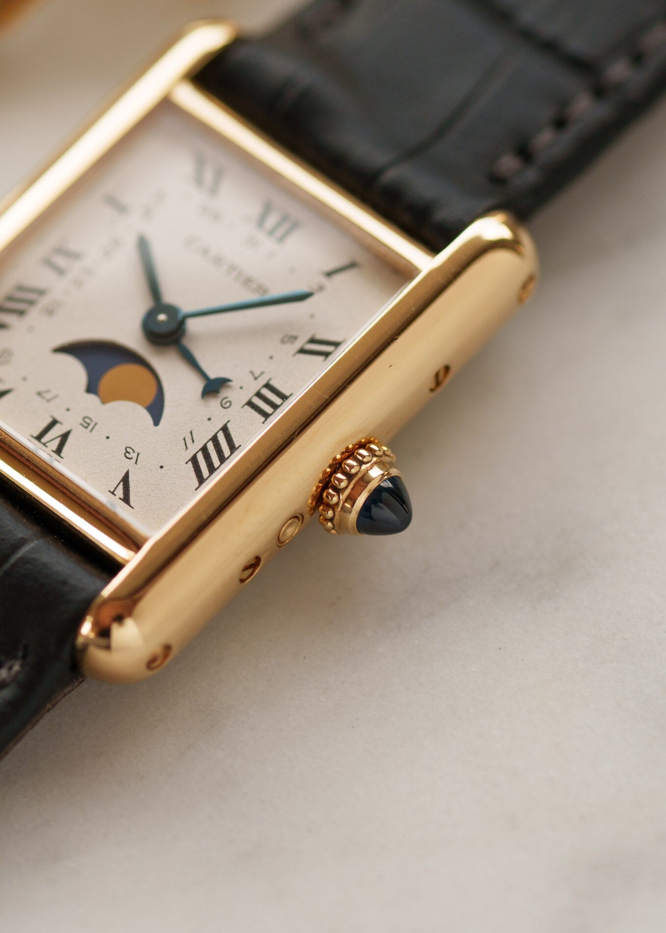 Cartier タンク ルイ カルティエ SM 819003 YG ムーンフェイズ Watch CARTIER 
