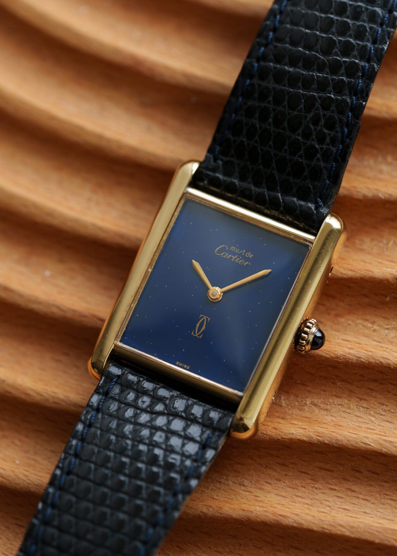 カルティエ マストタンク LM ラピスブルー 手巻き Watch CARTIER 