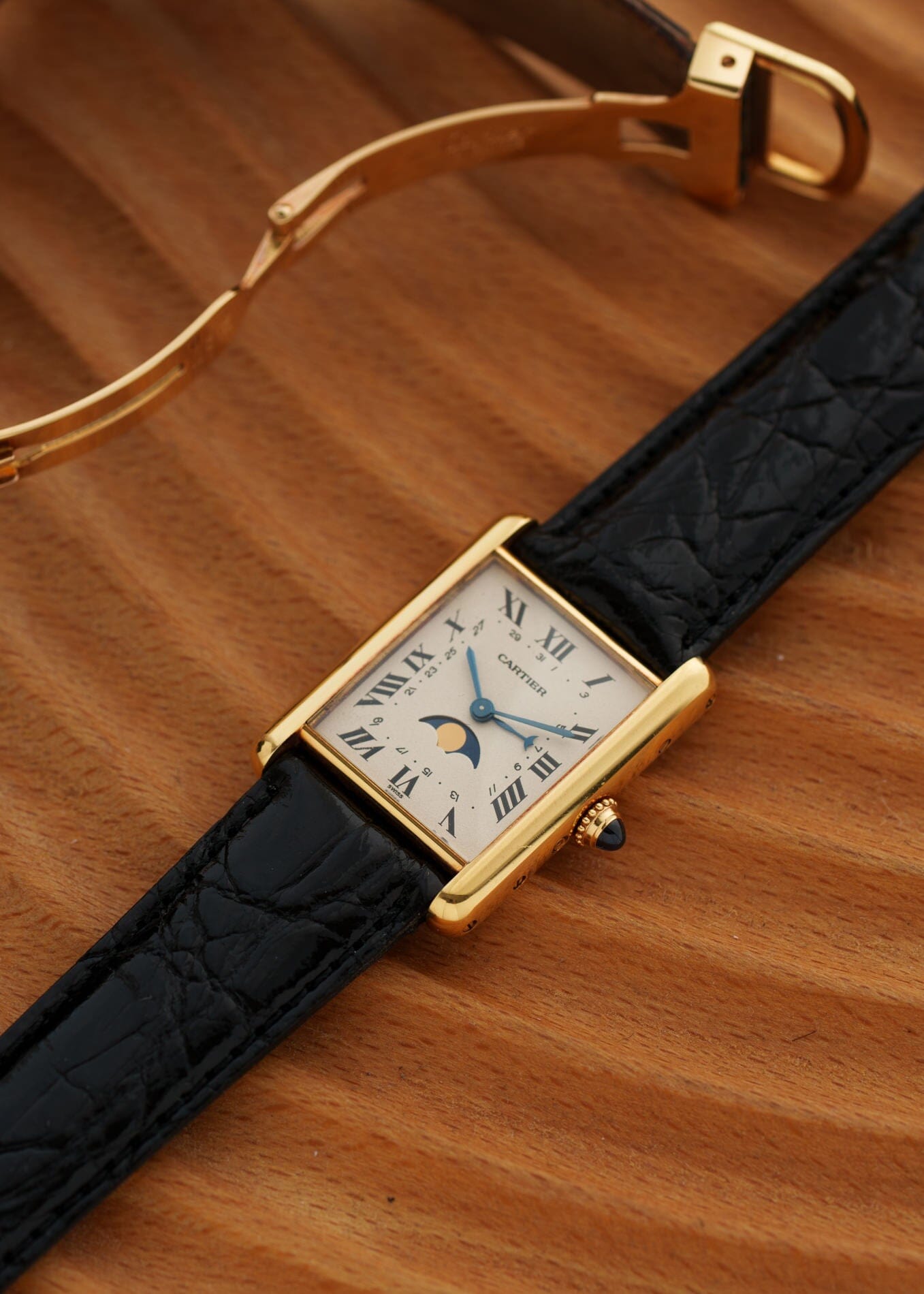 Cartier Tank Louis Cartier LM 819001 YG Moonphase with Deployant-Buckl