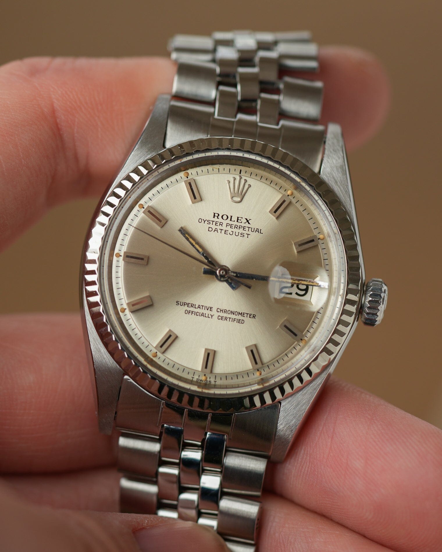 Rolex Datejust 1601 Rare Singer Block Dial