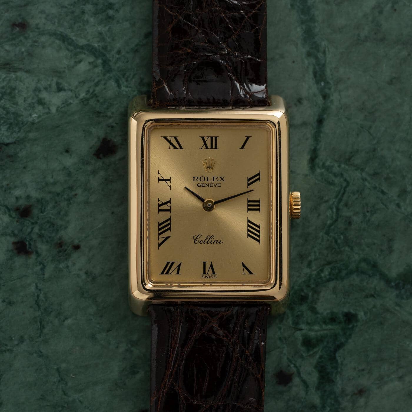 ROLEX Cellini 4103 Rectangle YG 1970s ARBITRO