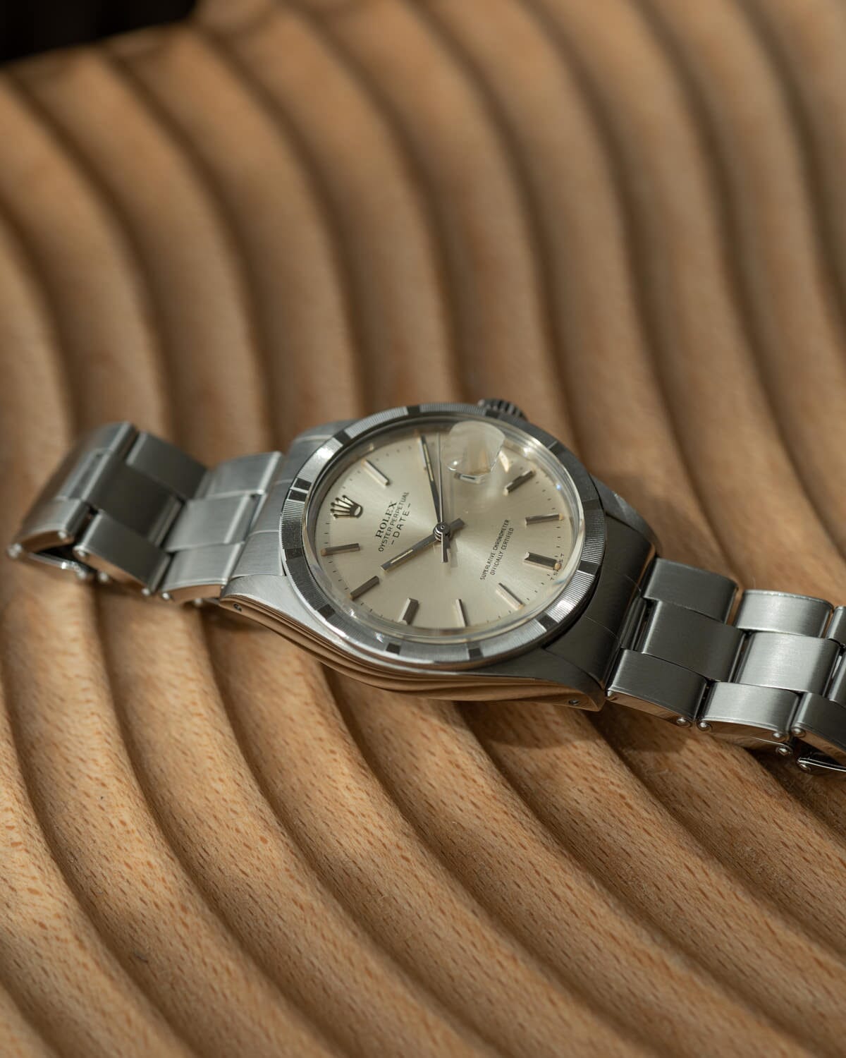 Rolex Oyster Perpetual Date 1501 Silver Dial with Riveted Bracelet