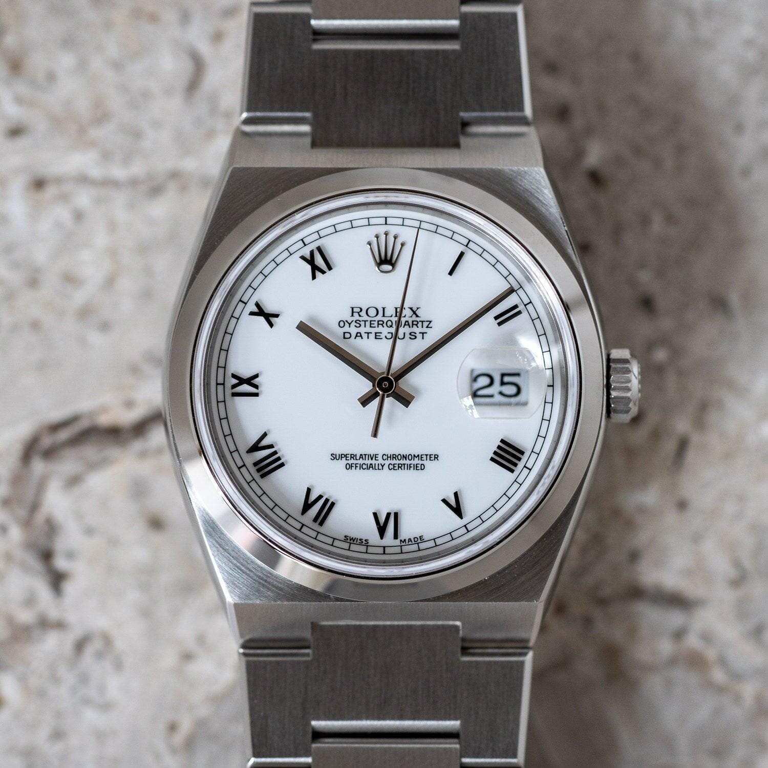 ROLEX OysterQuartz Datejust 17000 White Roman